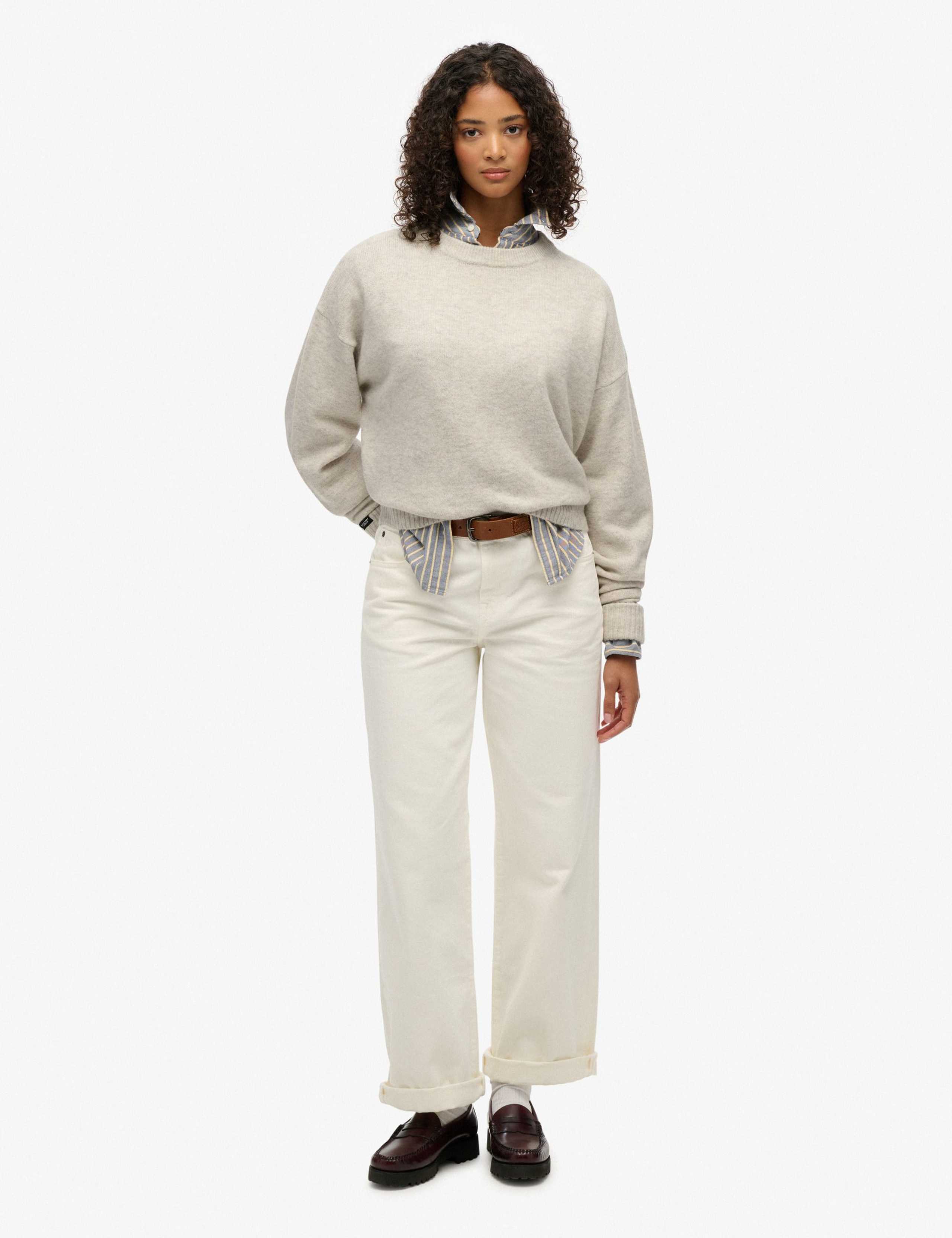 Crew Neck Oversized Jumper with Wool 3 of 7