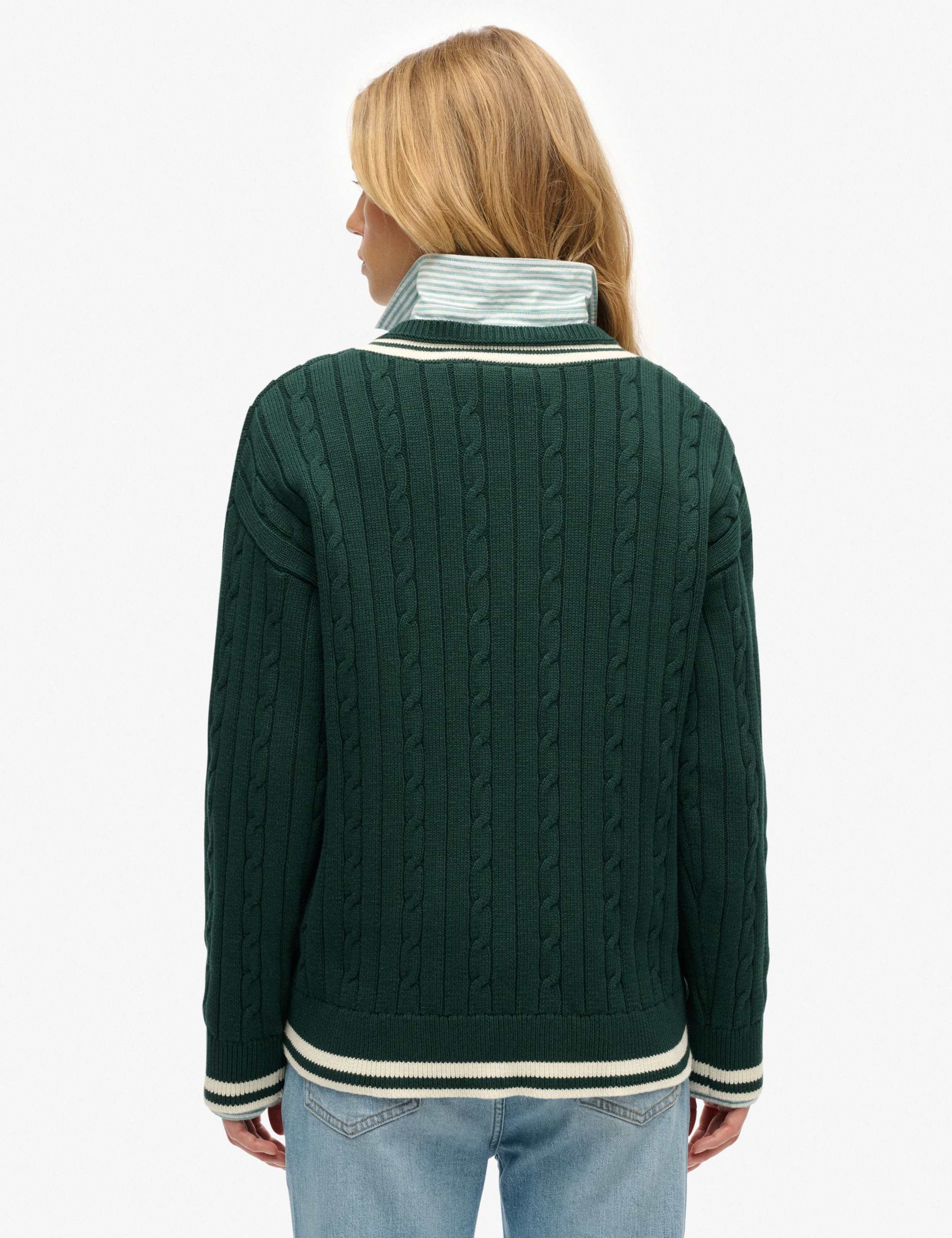 Pure Cotton Textured V-Neck Oversized Jumper 4 of 5
