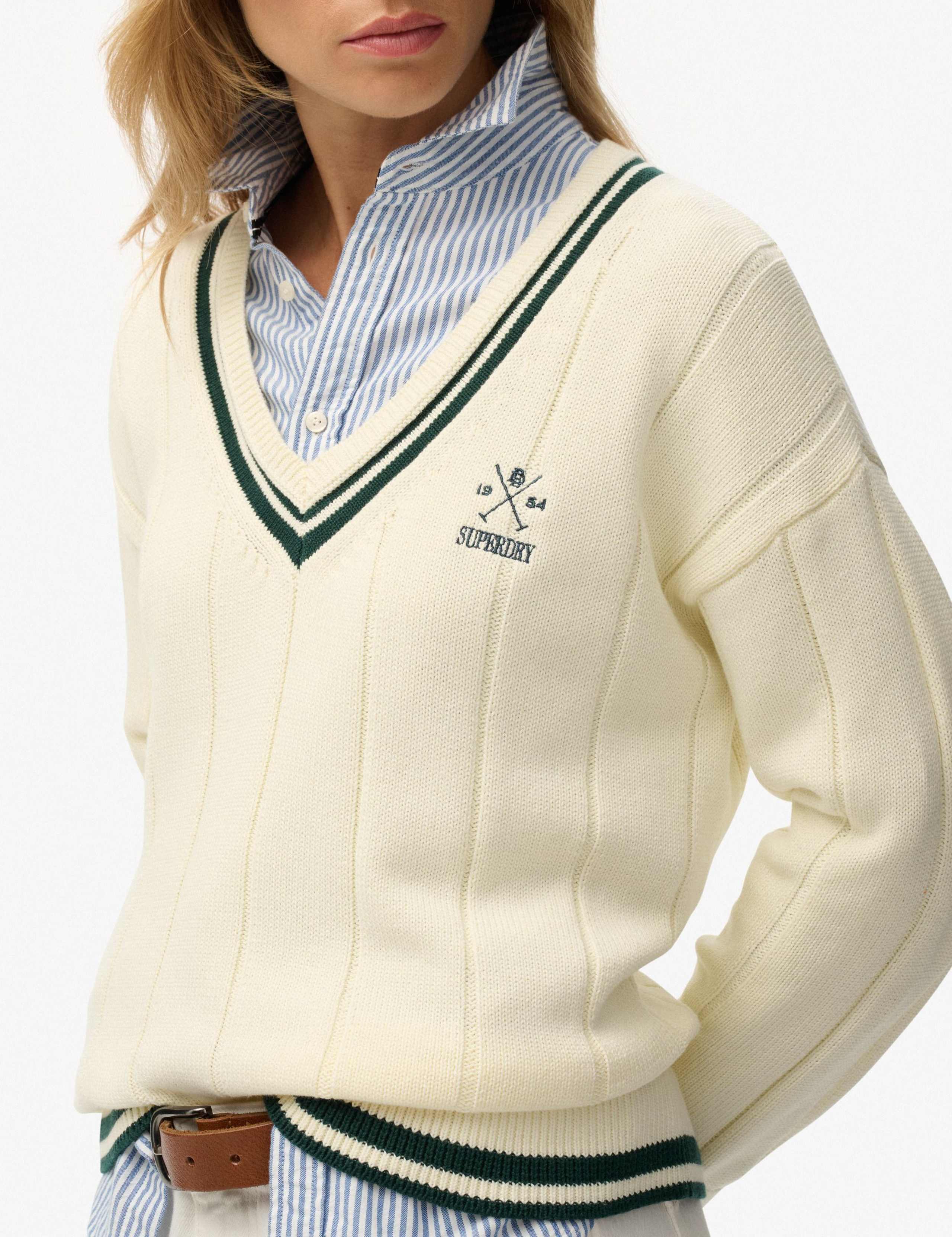 Pure Cotton Textured V-Neck Oversized Jumper 3 of 5