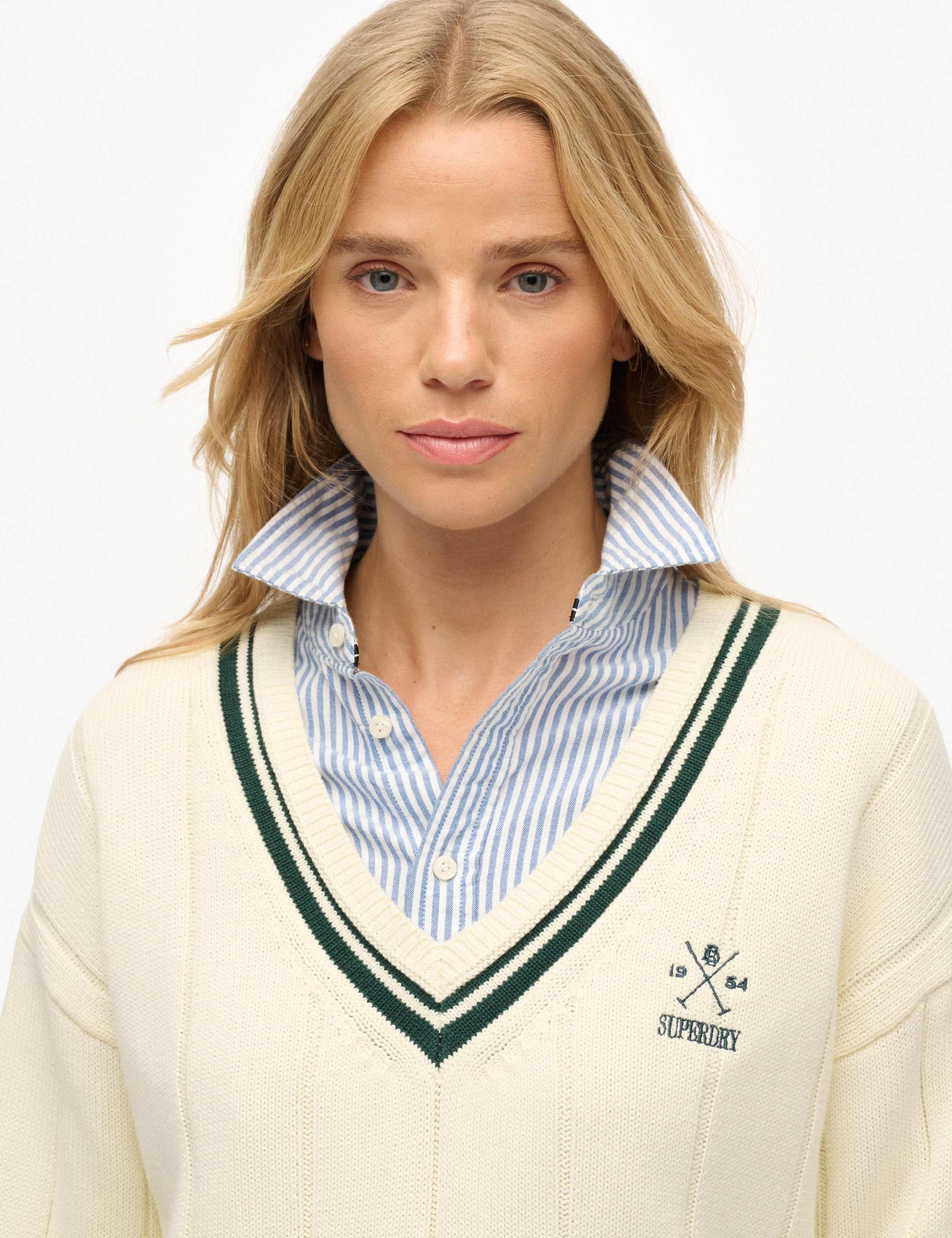 Pure Cotton Textured V-Neck Oversized Jumper 5 of 5