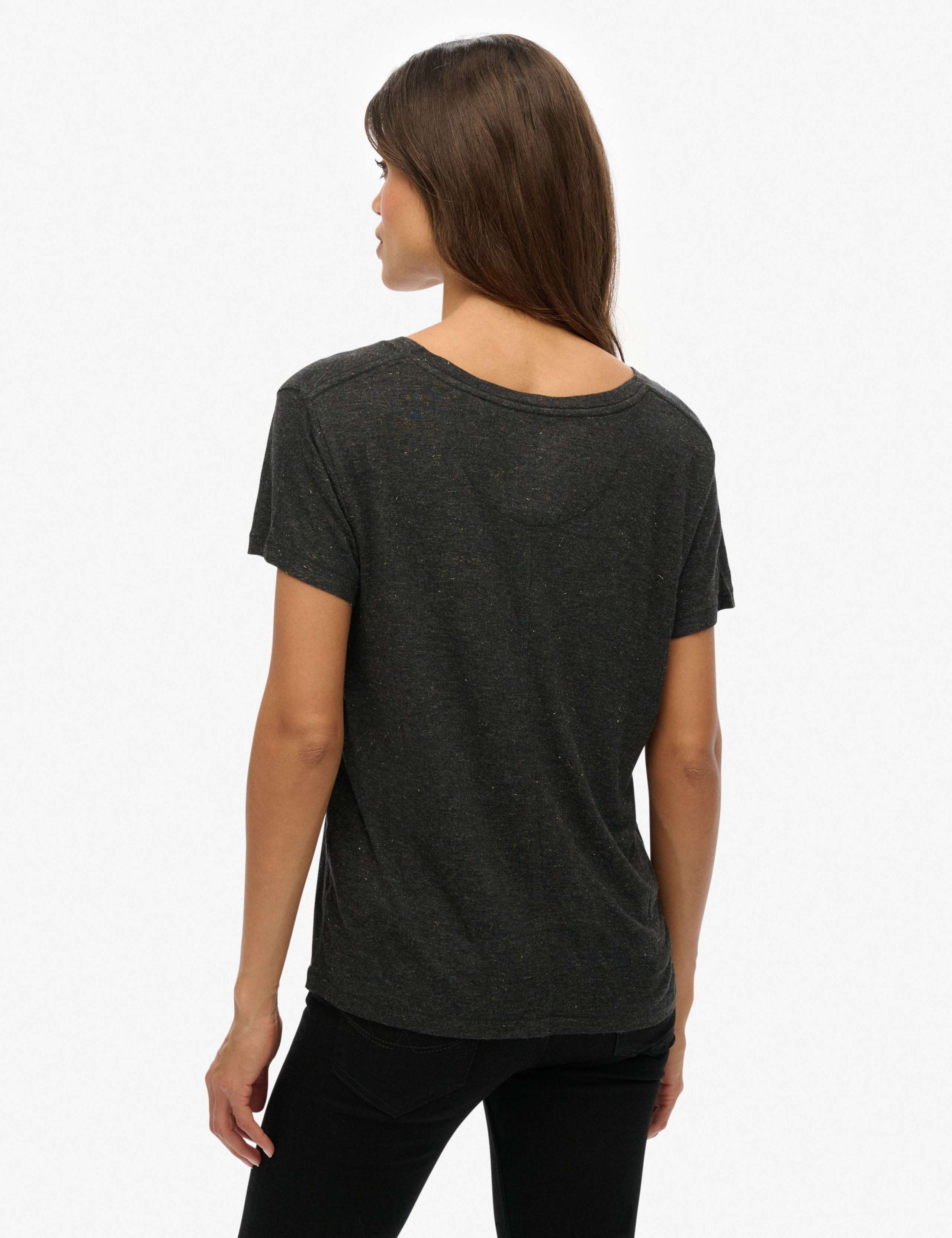 Metallic V-Neck T-Shirt 4 of 7