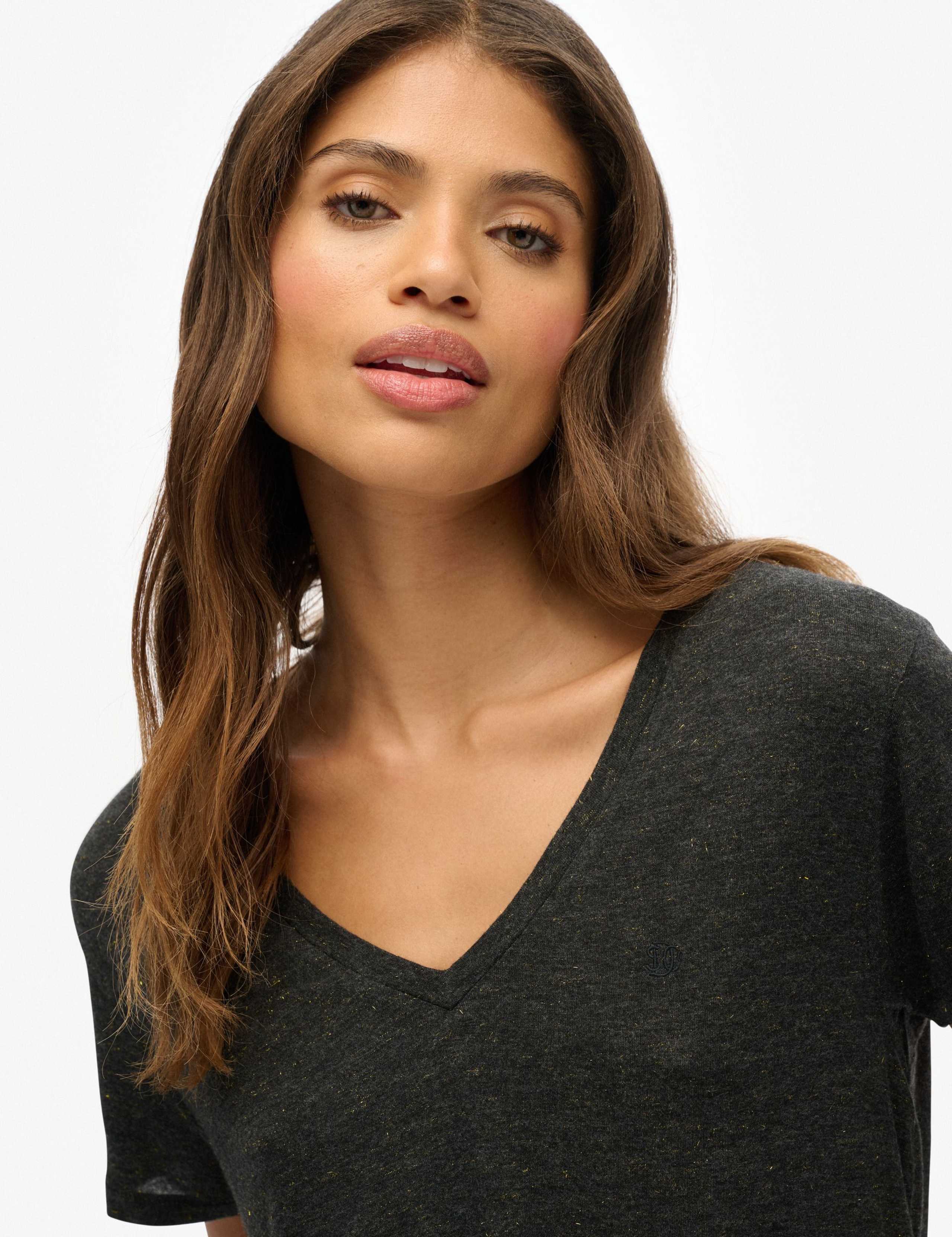 Metallic V-Neck T-Shirt 7 of 7