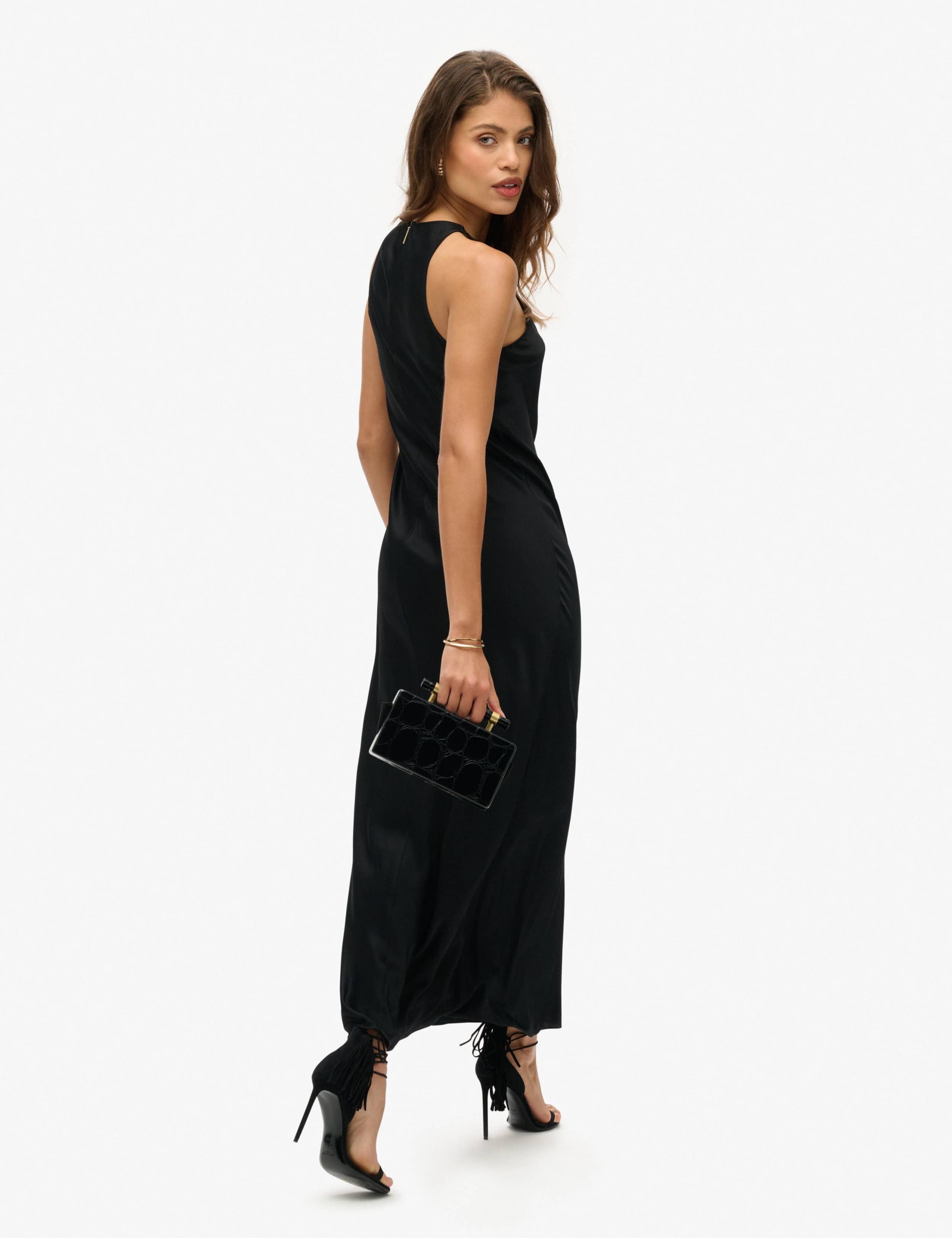 Satin Racer Neck Midaxi Dress 4 of 7