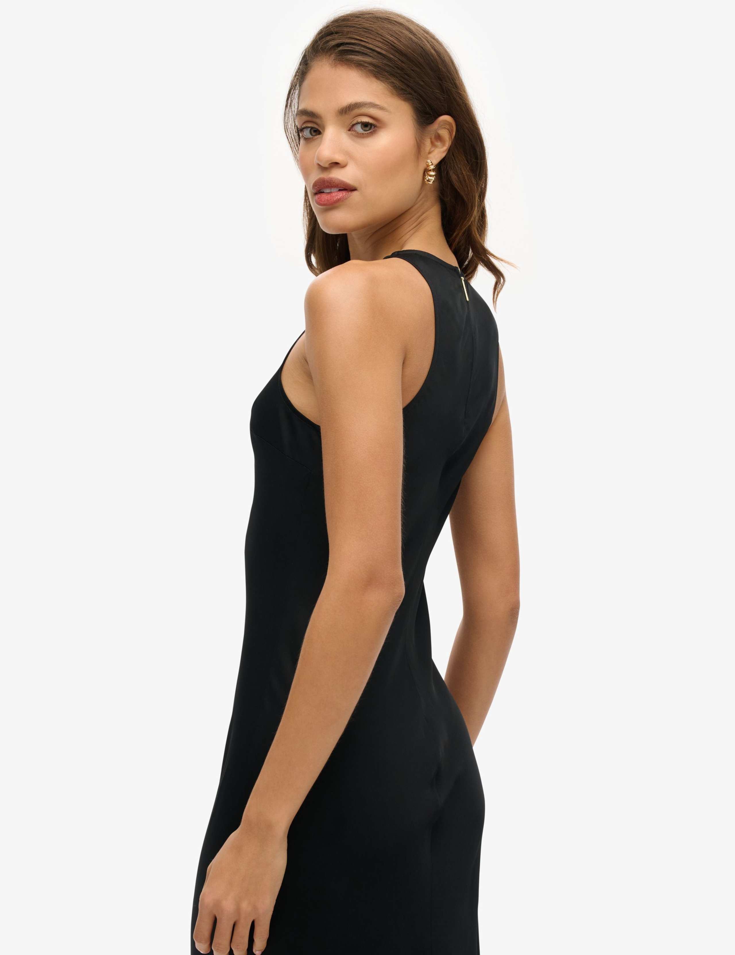 Satin Racer Neck Midaxi Dress 5 of 7
