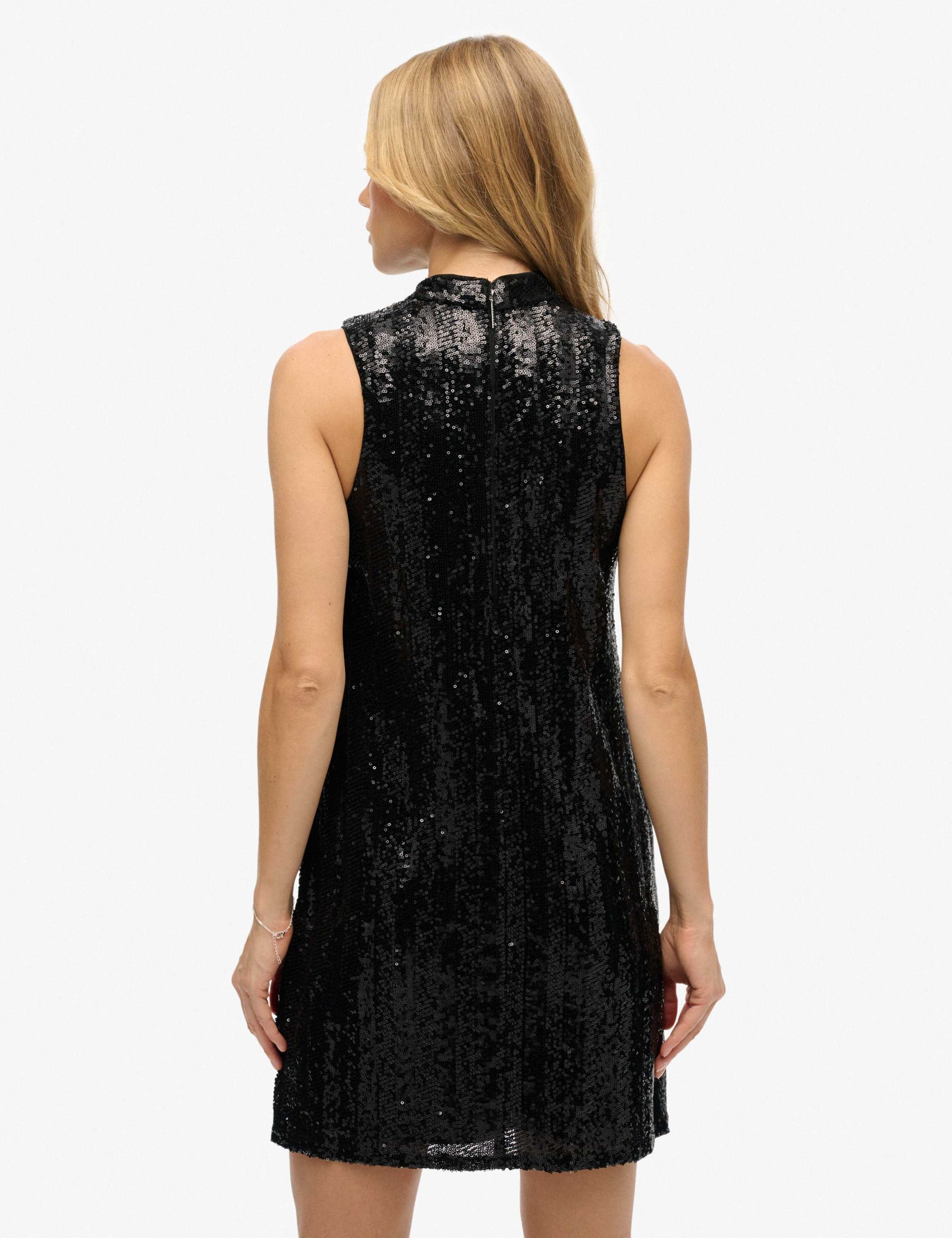 Sequin High Neck Mini Shift Dress 5 of 7