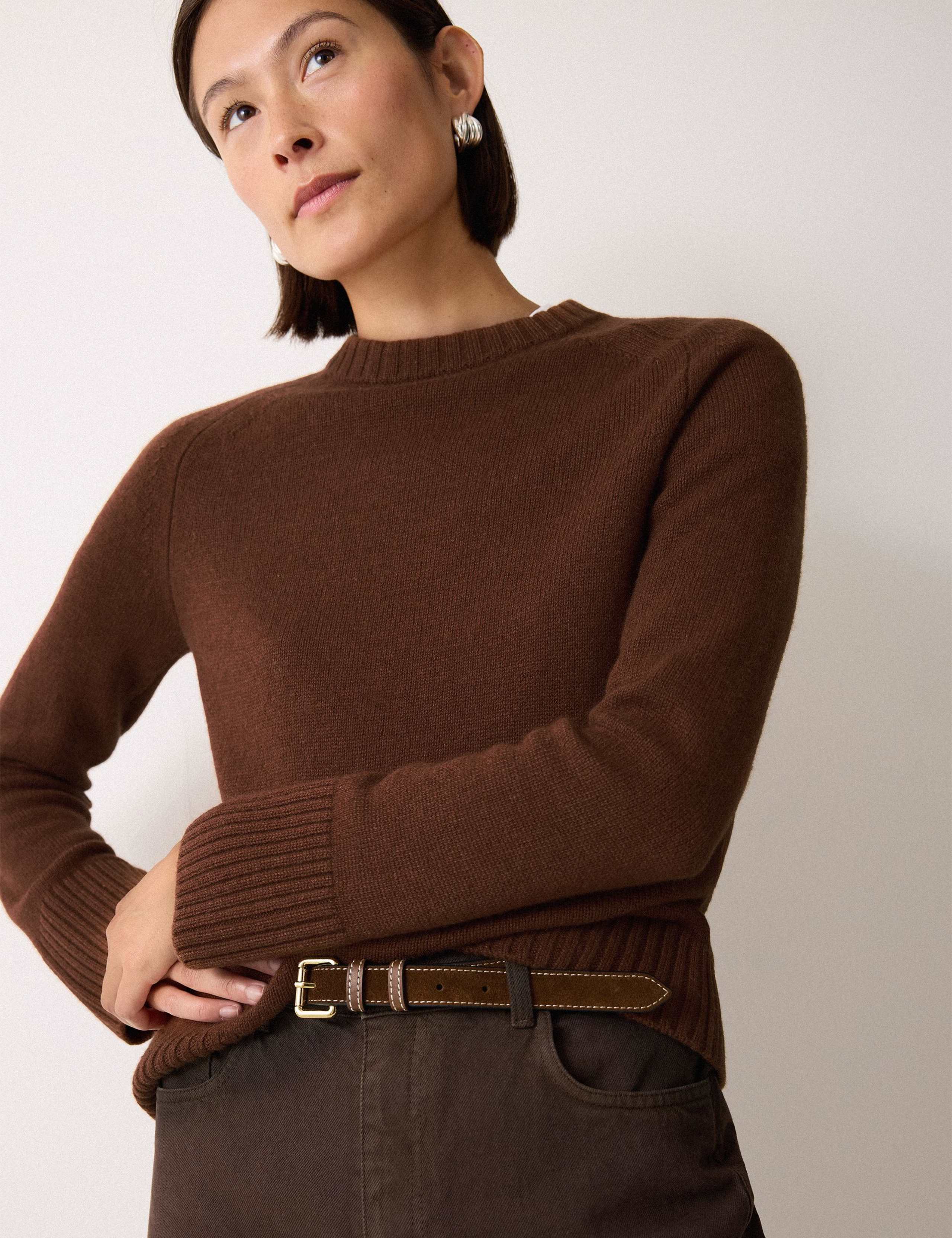 Wool Rich Saddle Crew Neck Jumper 3 of 5