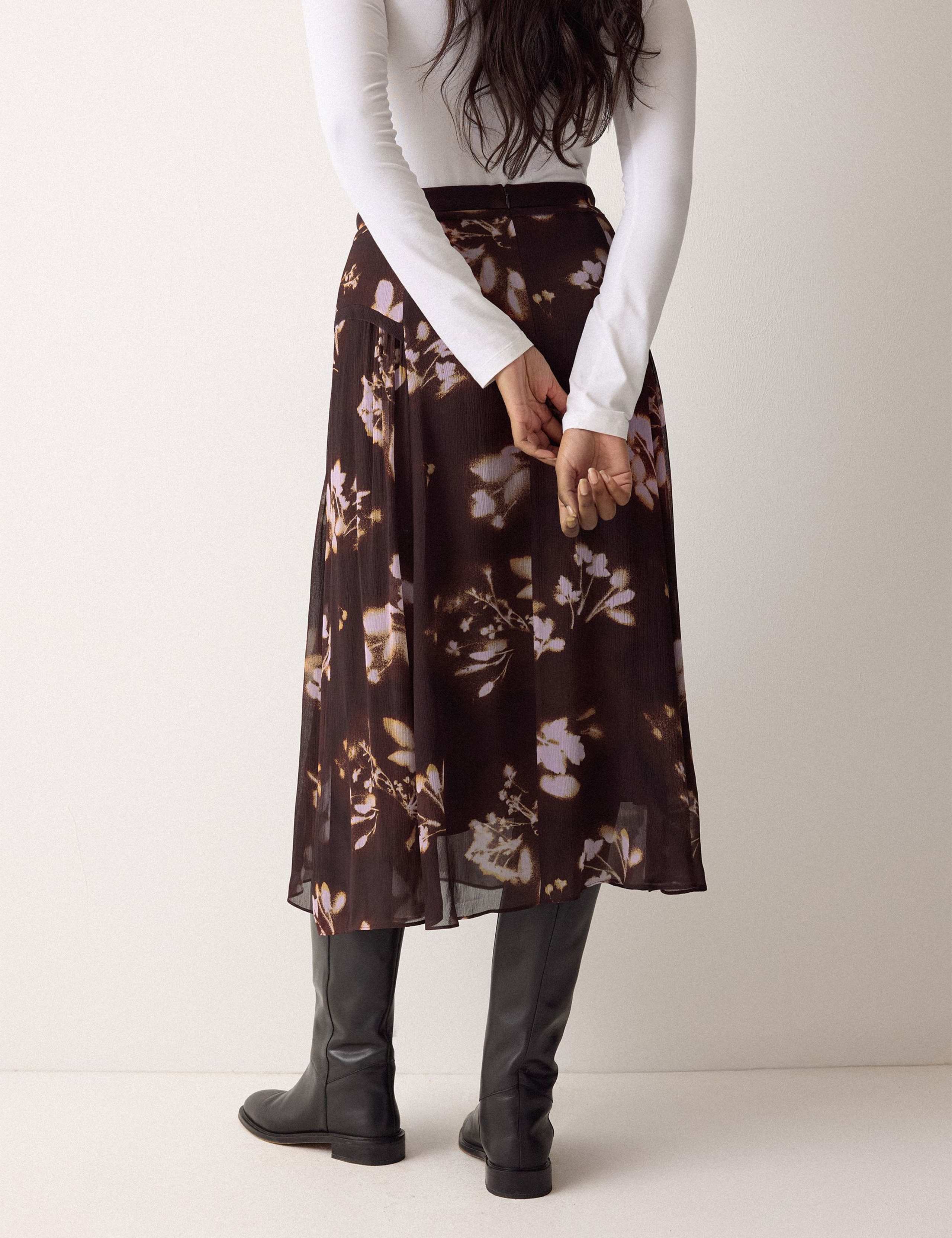 Floral Pleated Midi Skirt 5 of 5