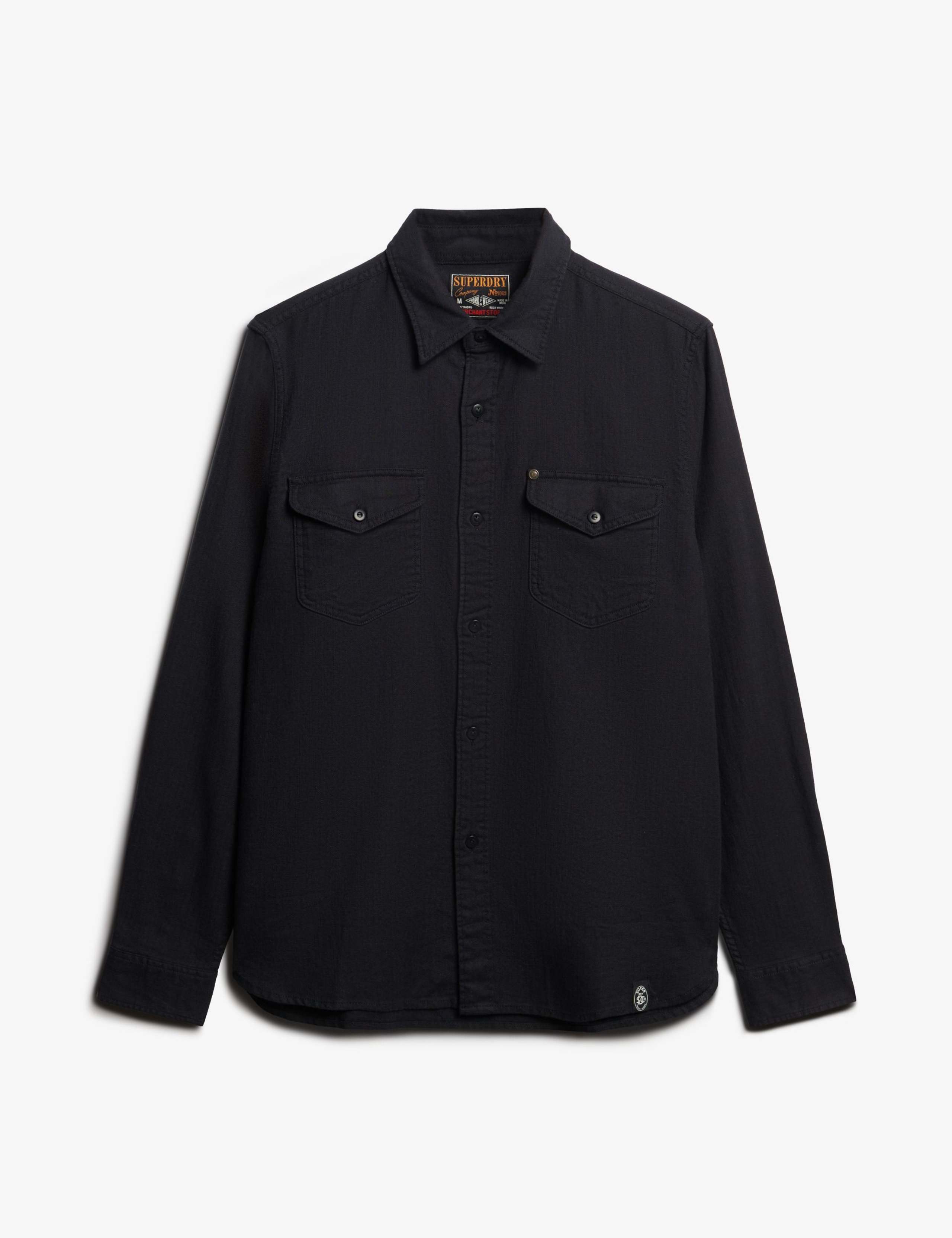 Cotton Rich Relaxed Fit Overshirt with Linen 2 of 7