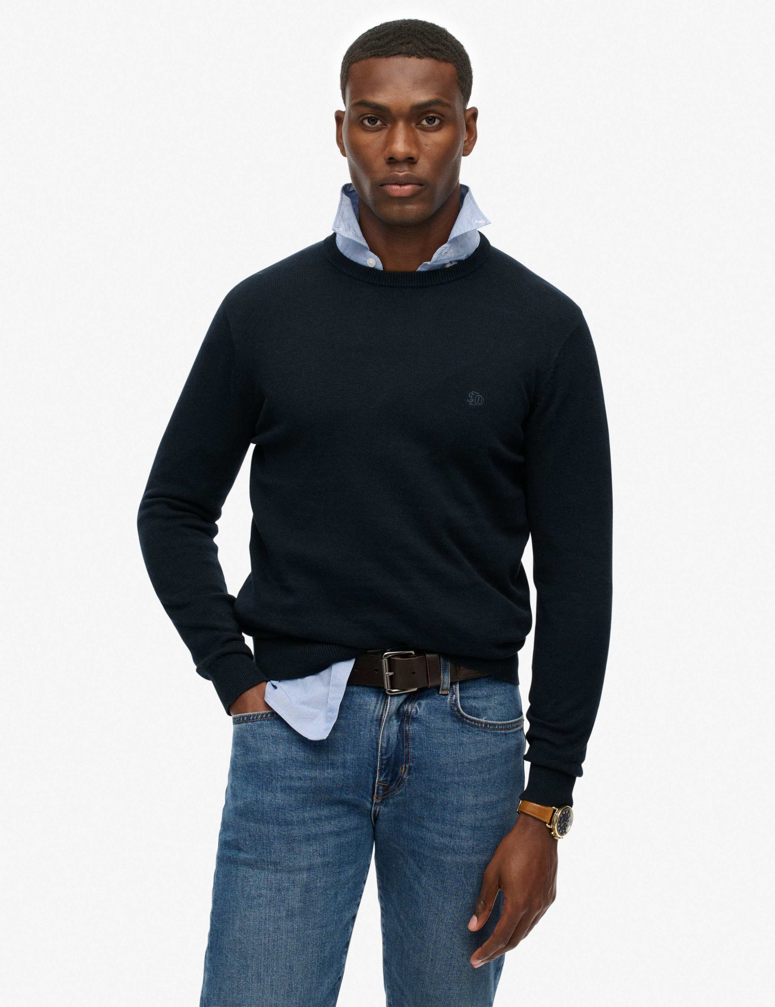 Pure Cotton Crew Neck Jumper 1 of 3