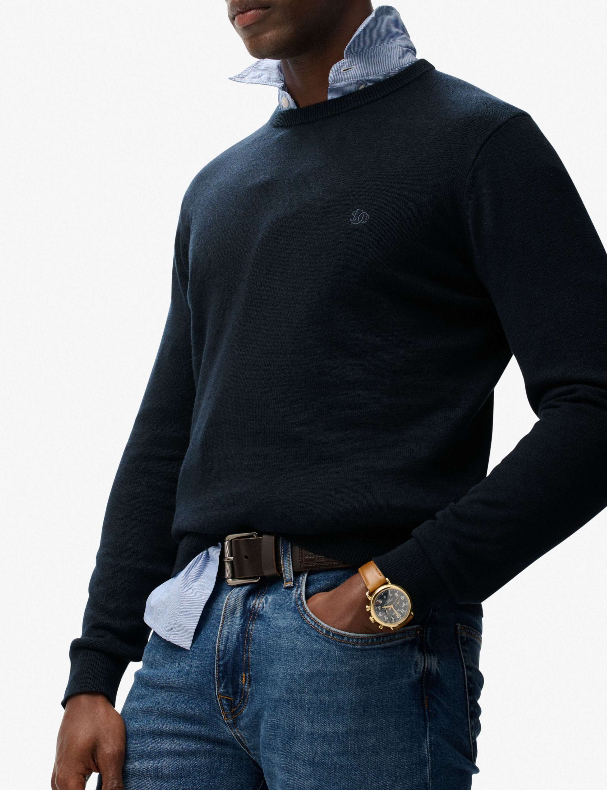 Pure Cotton Crew Neck Jumper 2 of 3