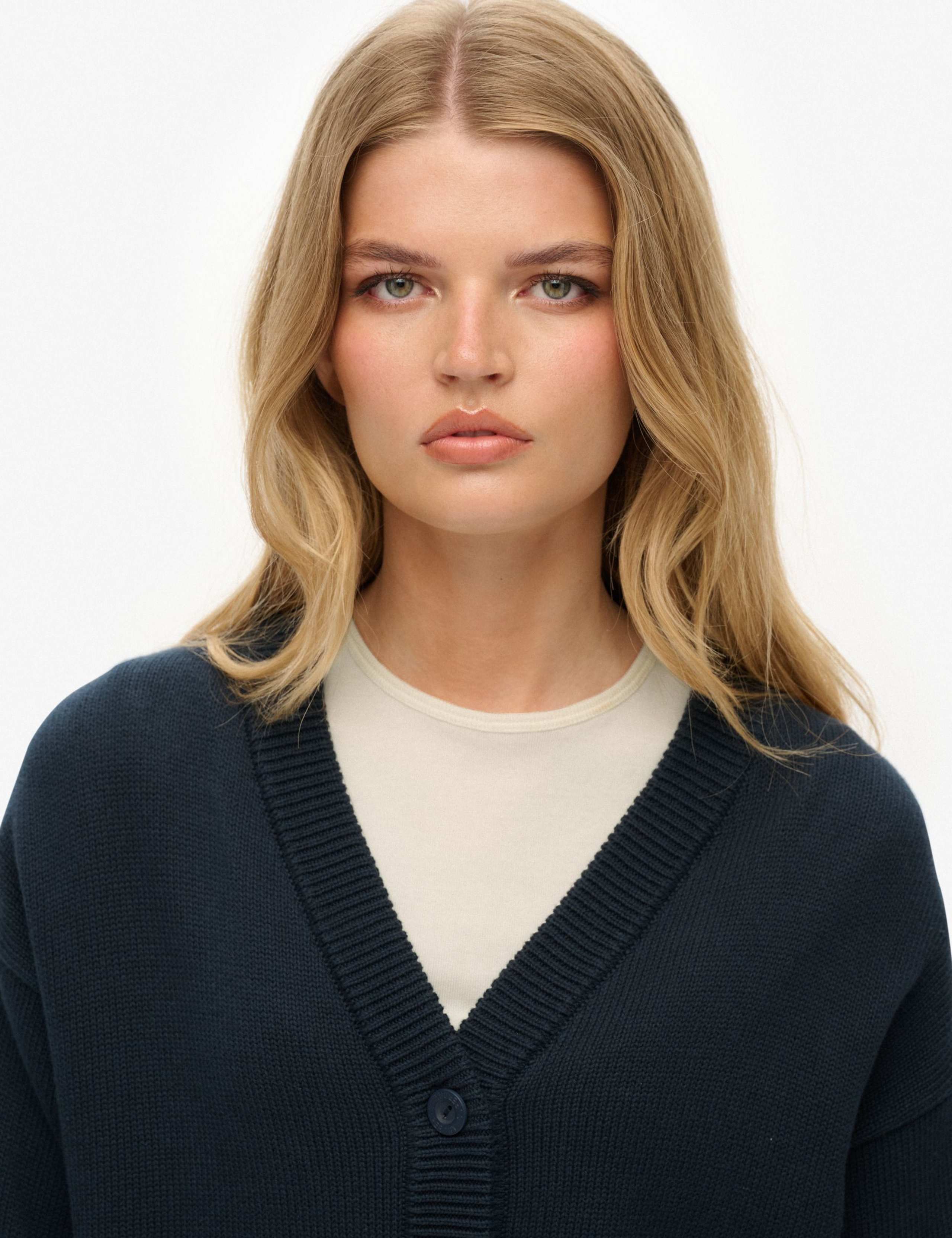 Pure Cotton Stripe Detail Knitted Cardigan 4 of 6