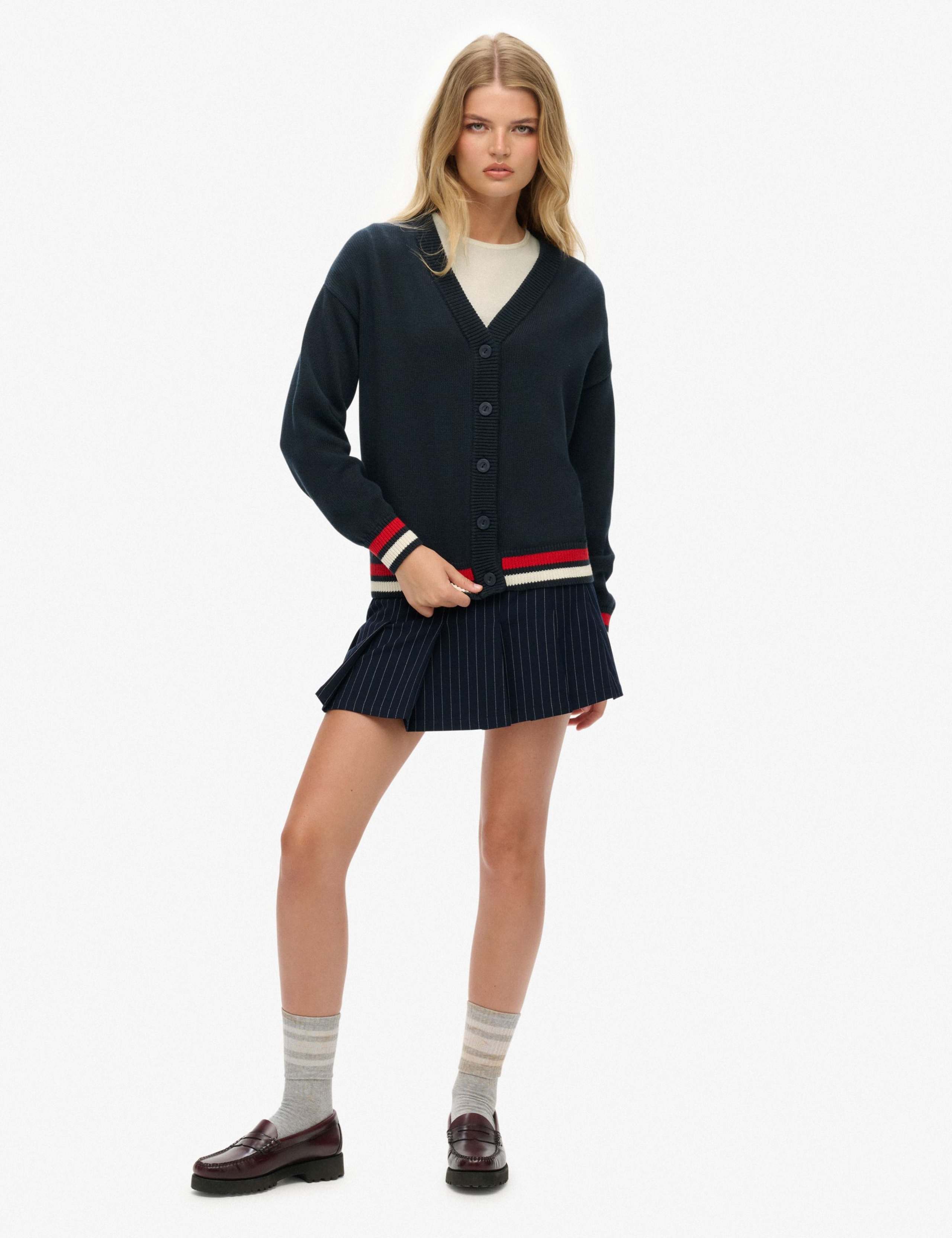 Pure Cotton Stripe Detail Knitted Cardigan 5 of 6