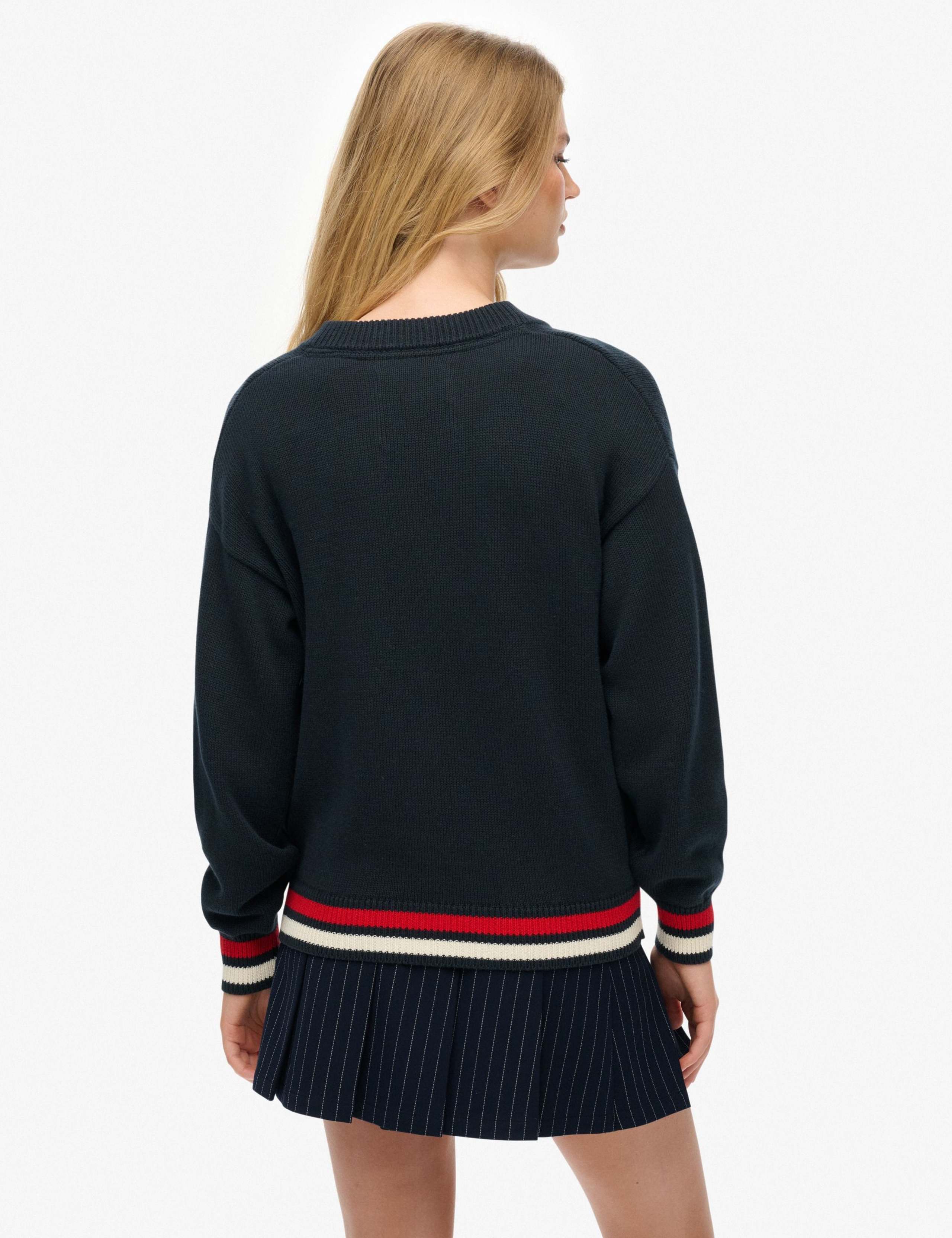 Pure Cotton Stripe Detail Knitted Cardigan 6 of 6