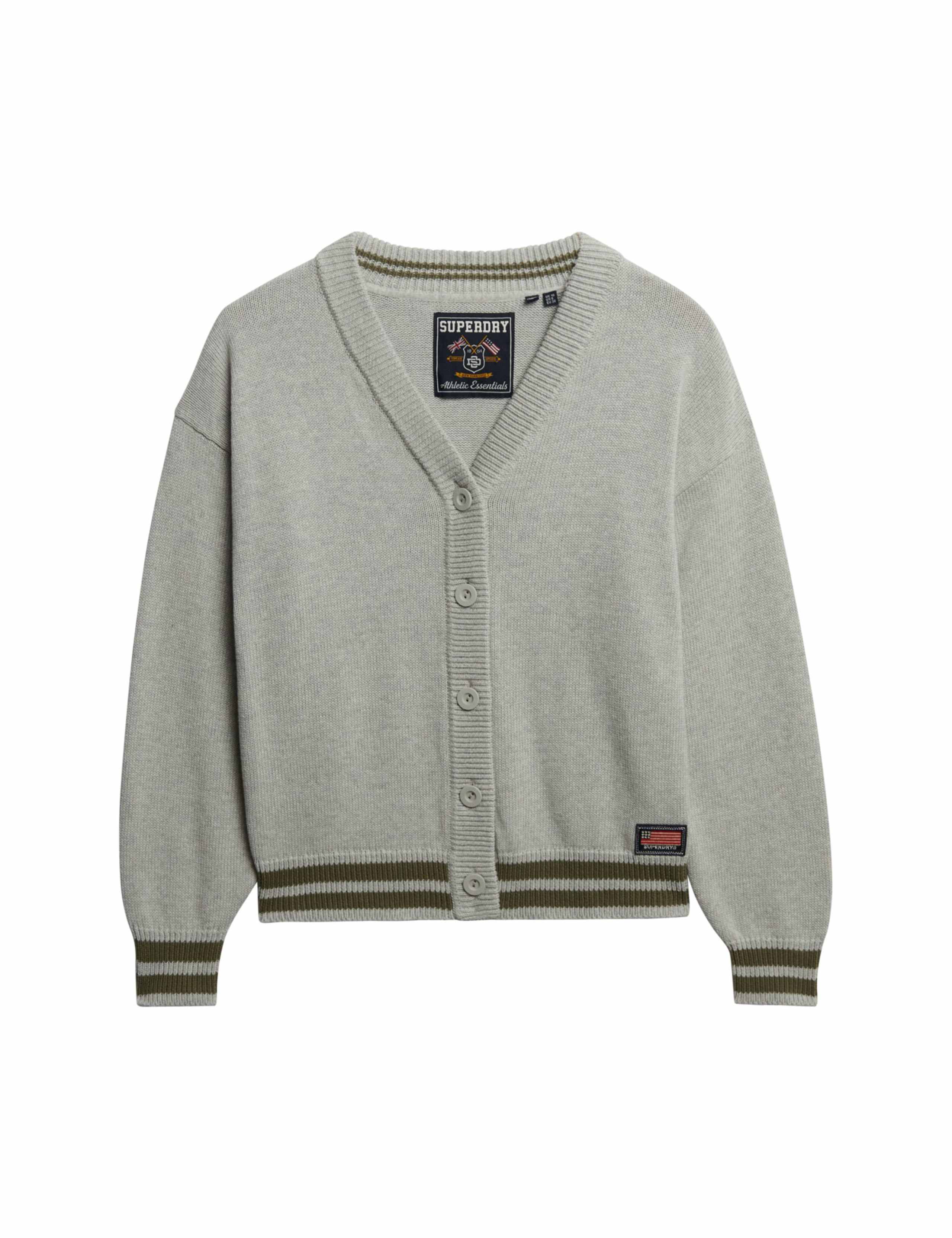 Pure Cotton Stripe Detail Knitted Cardigan 2 of 6