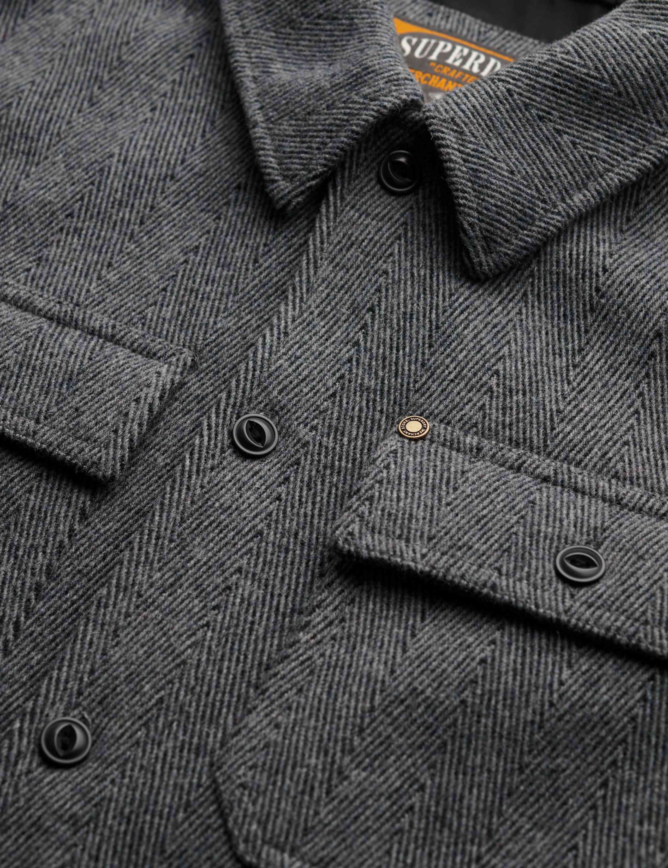 Wool Blend Herringbone Overshirt 4 of 7