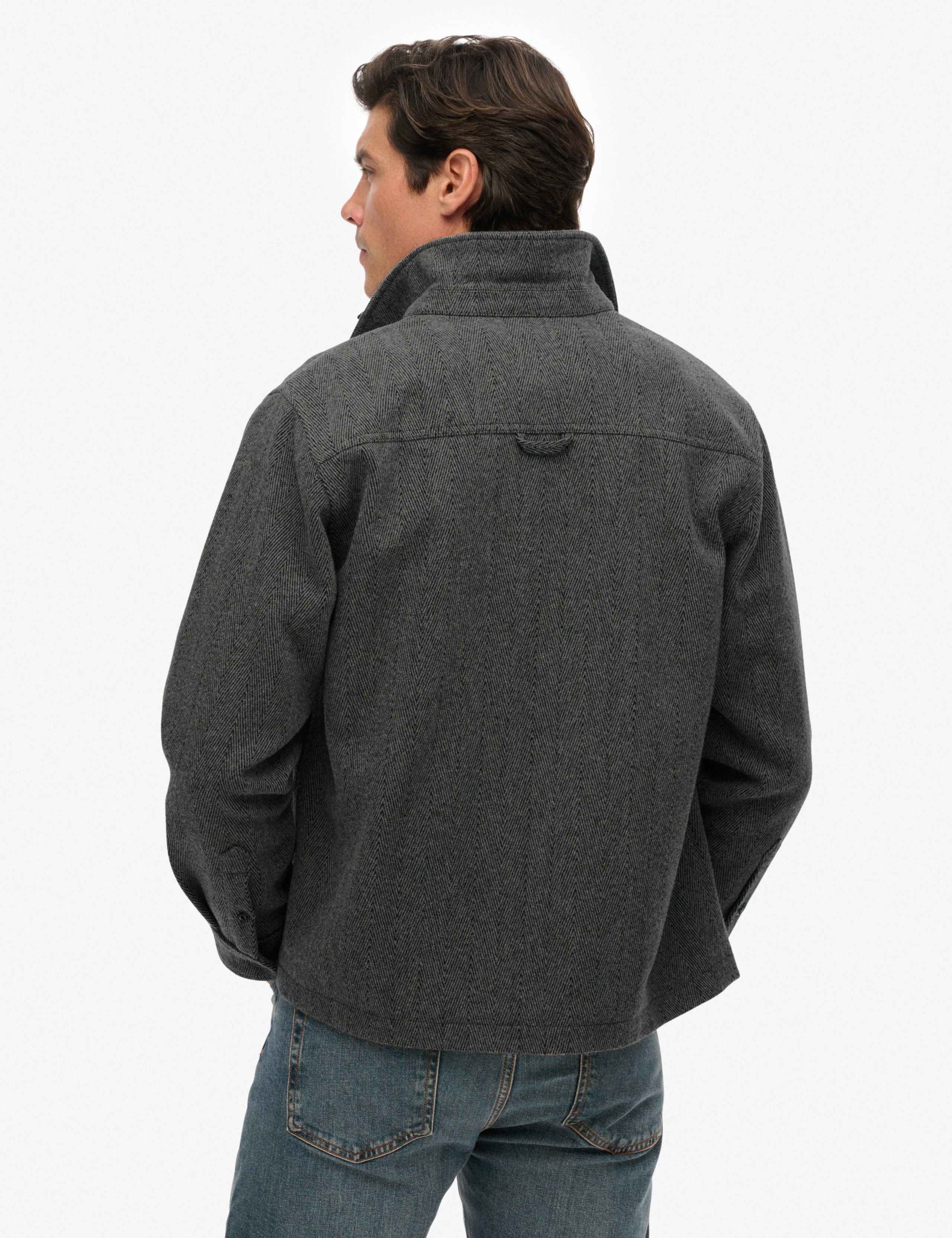 Wool Blend Herringbone Overshirt 5 of 7