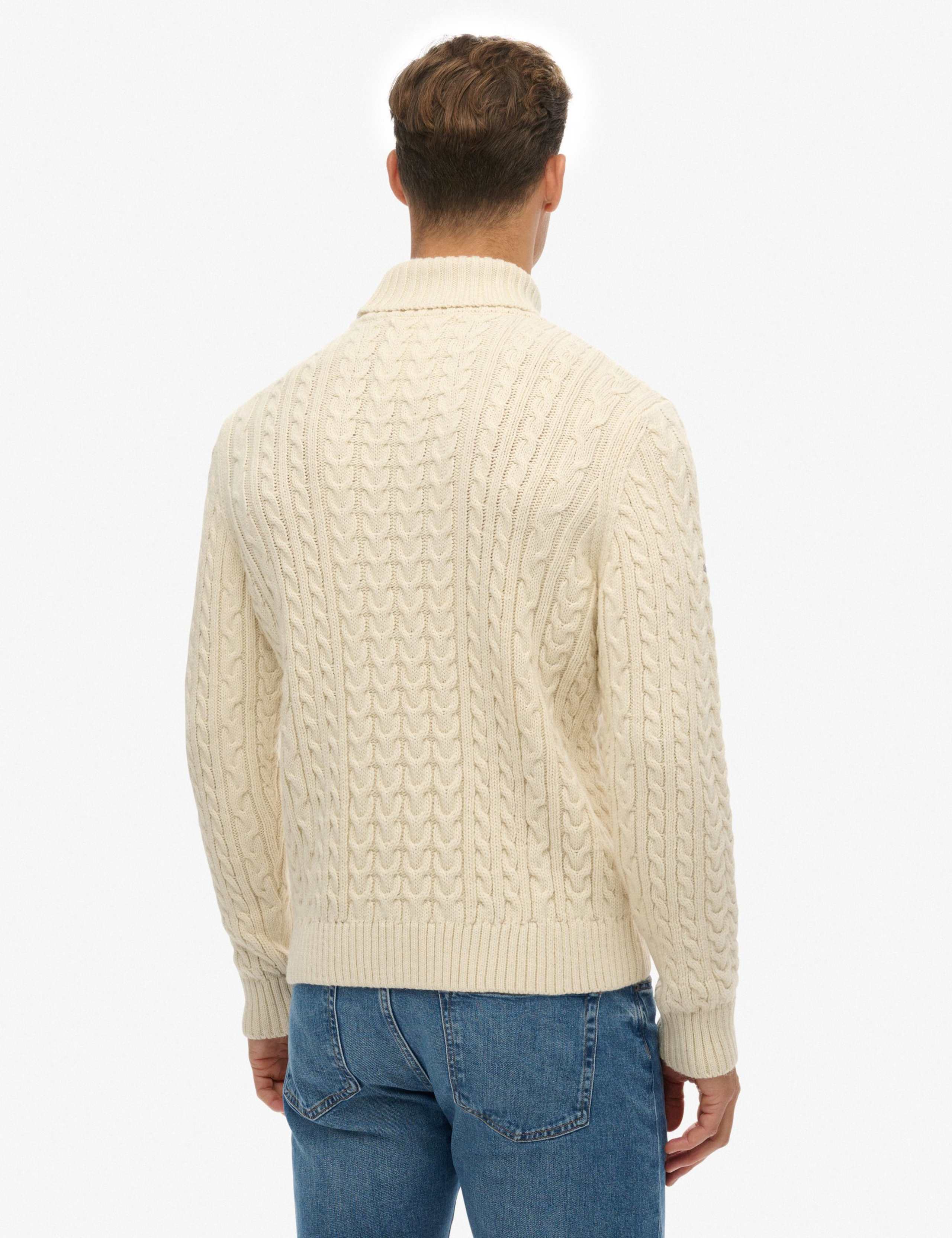 Wool Blend Cable Knit Roll Neck Jumper 5 of 7