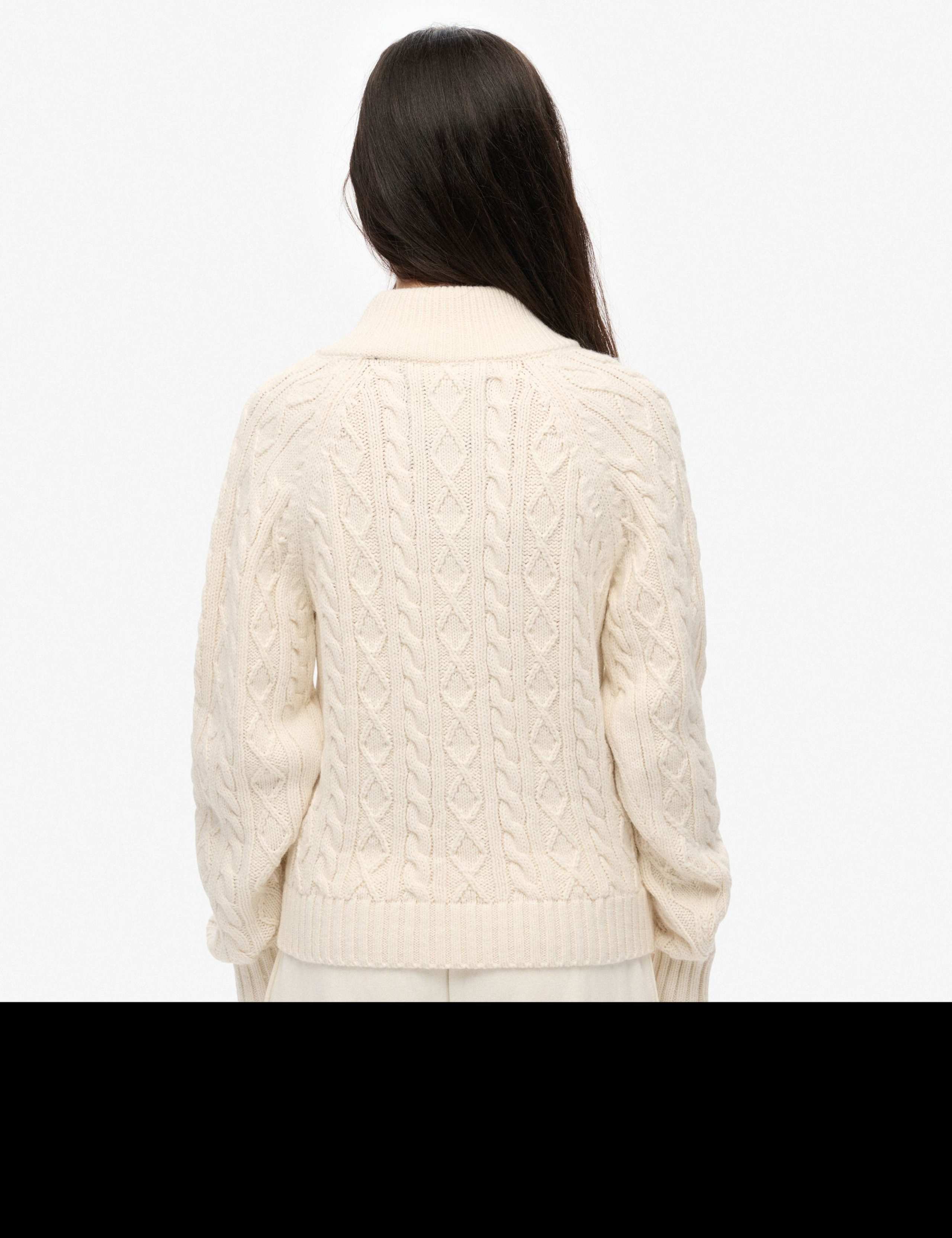 Cable Knit Half Zip Jumper with Wool 4 of 6