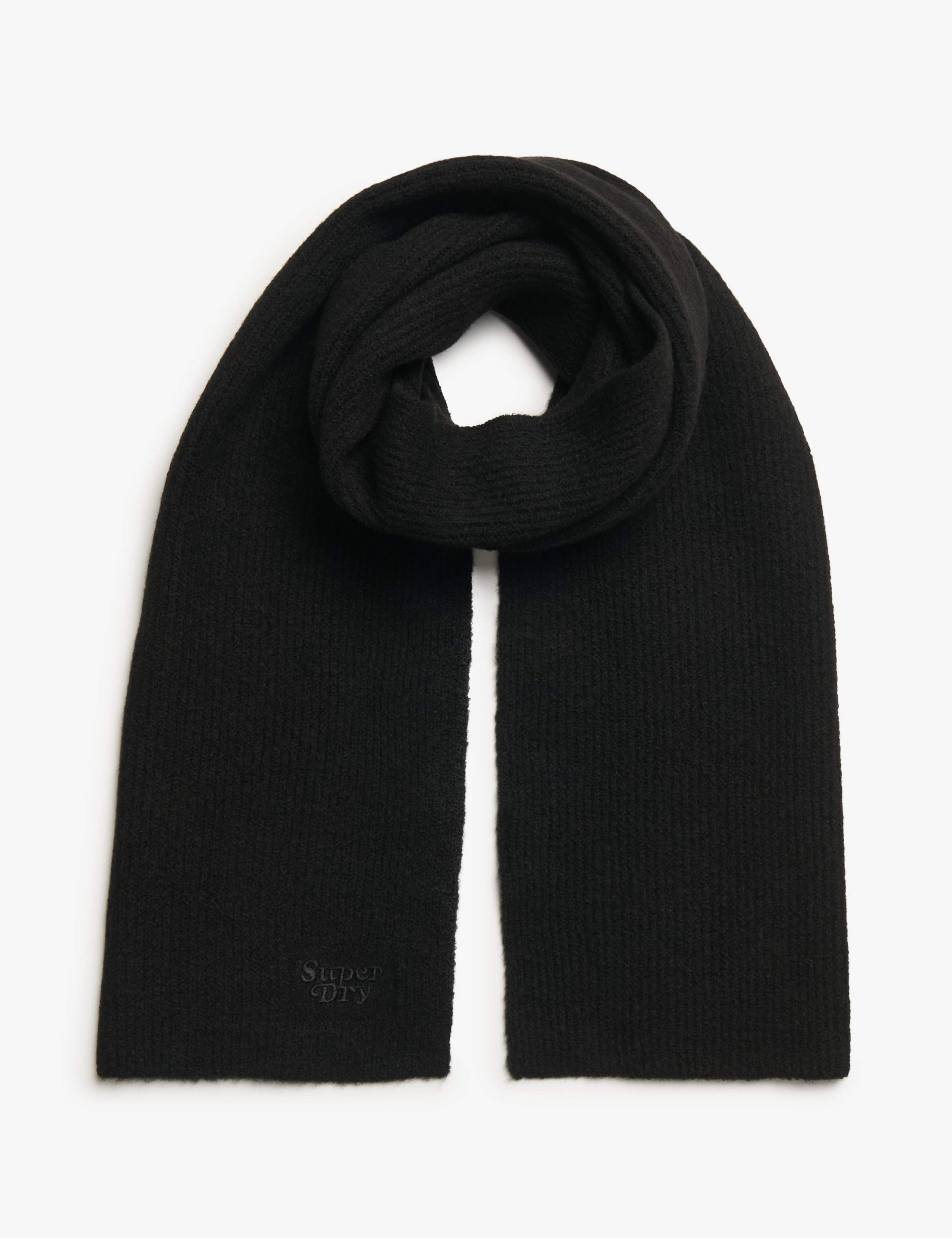 Ribbed Knit Scarf with Wool 2 of 4