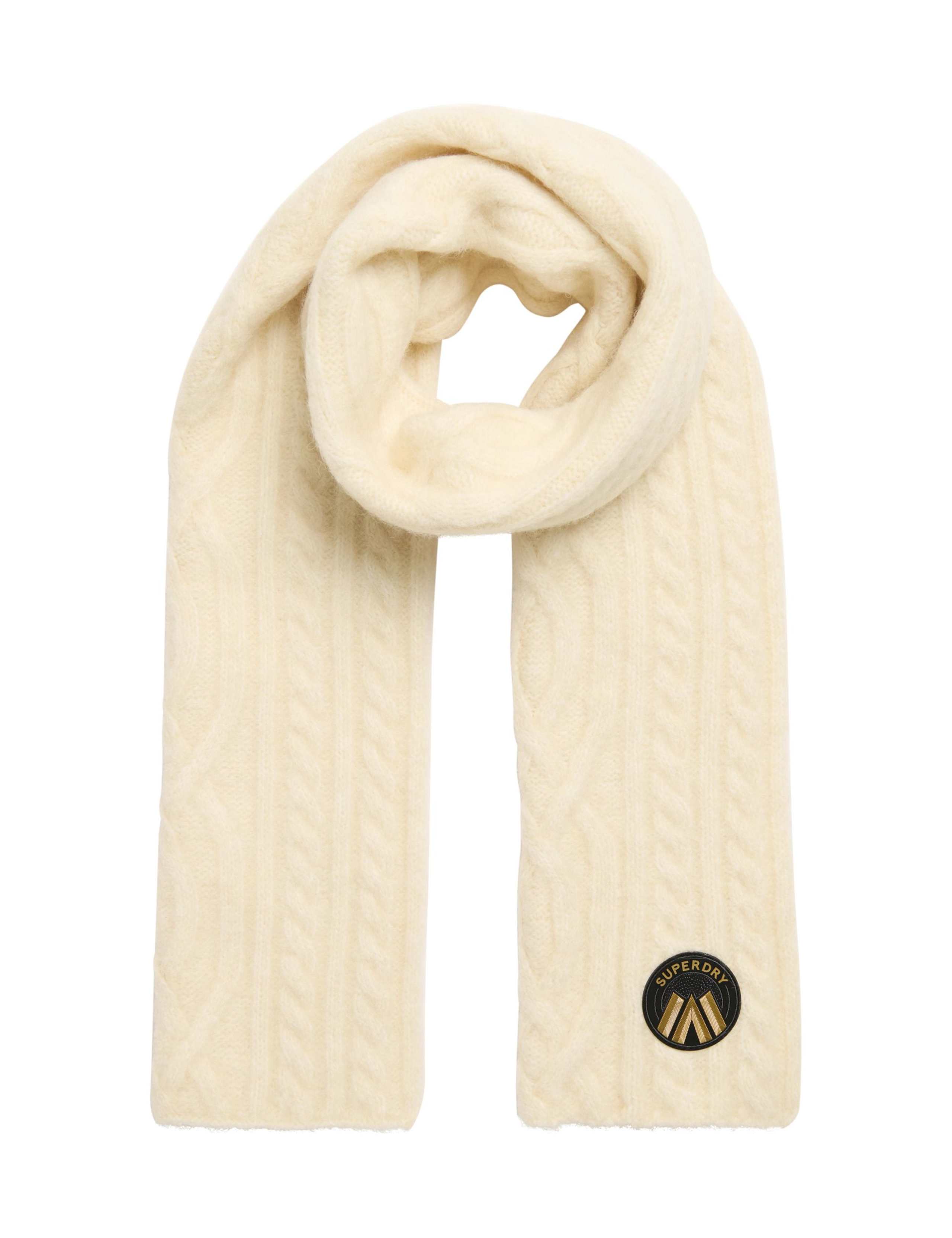 Cable Knit Scarf with Wool 3 of 4
