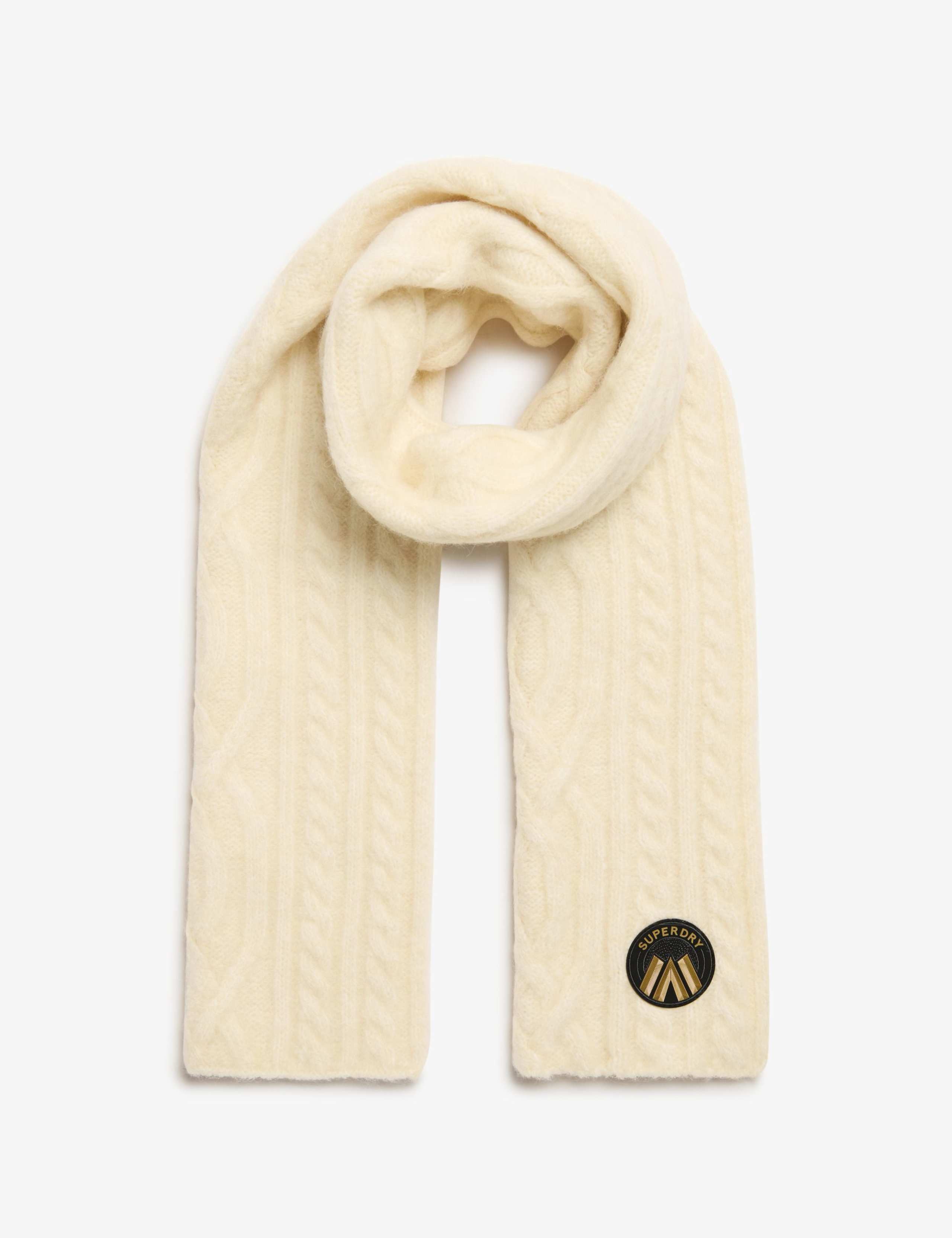 Cable Knit Scarf with Wool 2 of 4