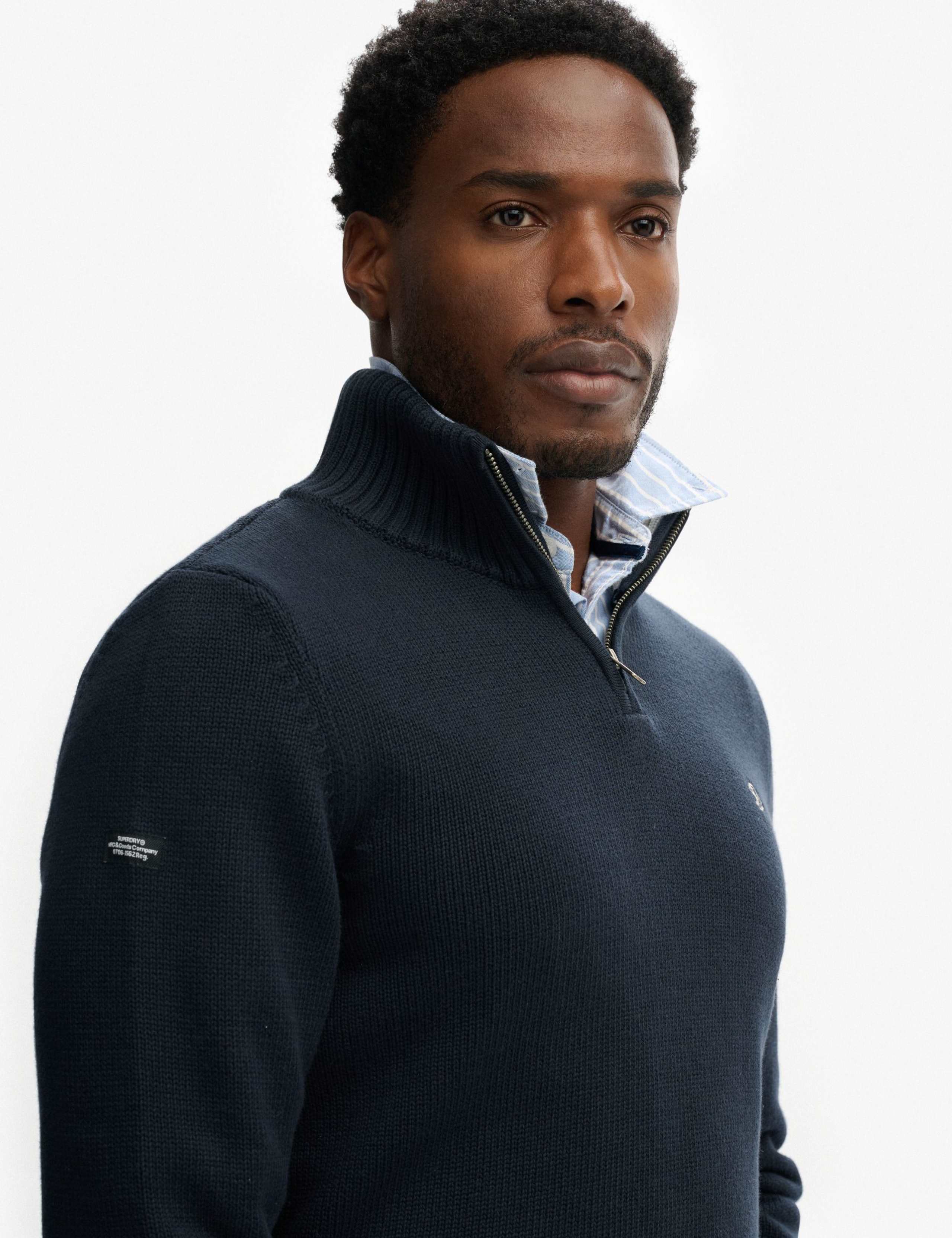 Pure Cotton Half Zip Jumper 3 of 6