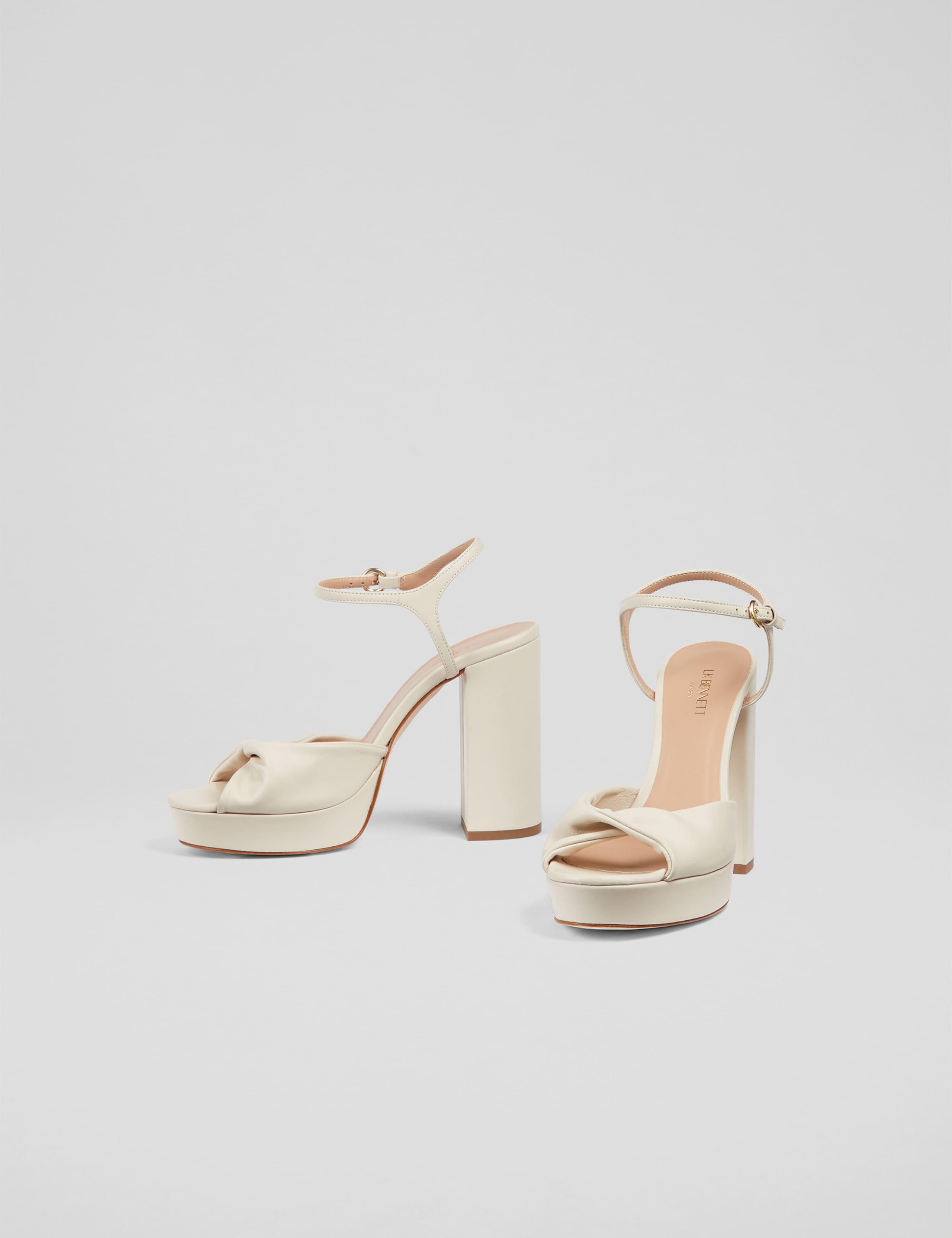 Leather Block Heel Platform Sandals 3 of 4