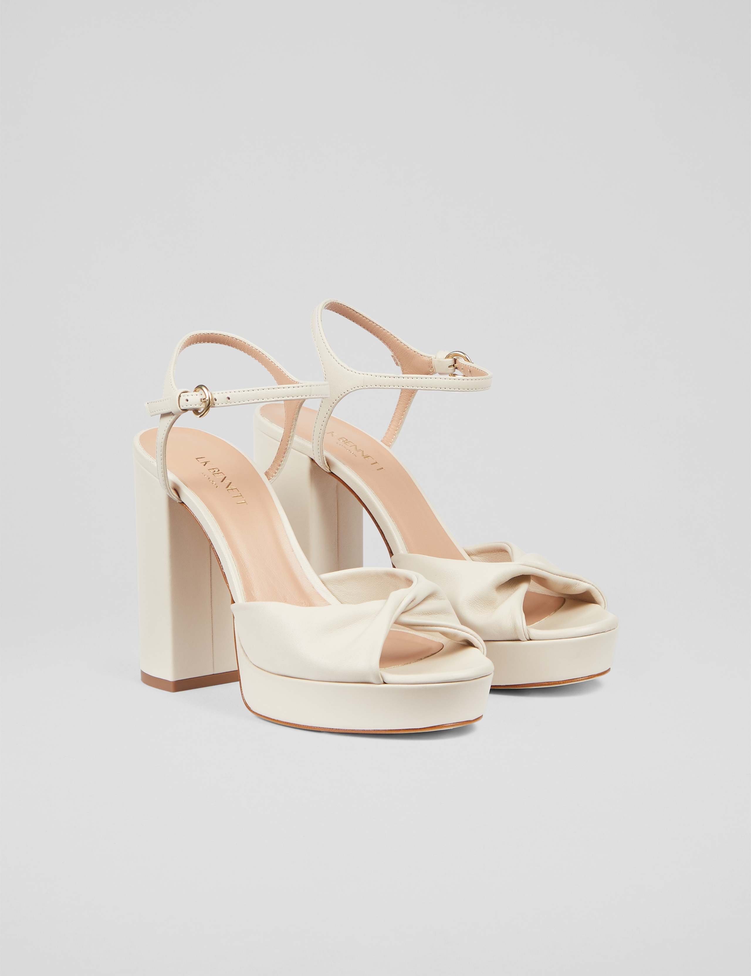 Leather Block Heel Platform Sandals 4 of 4