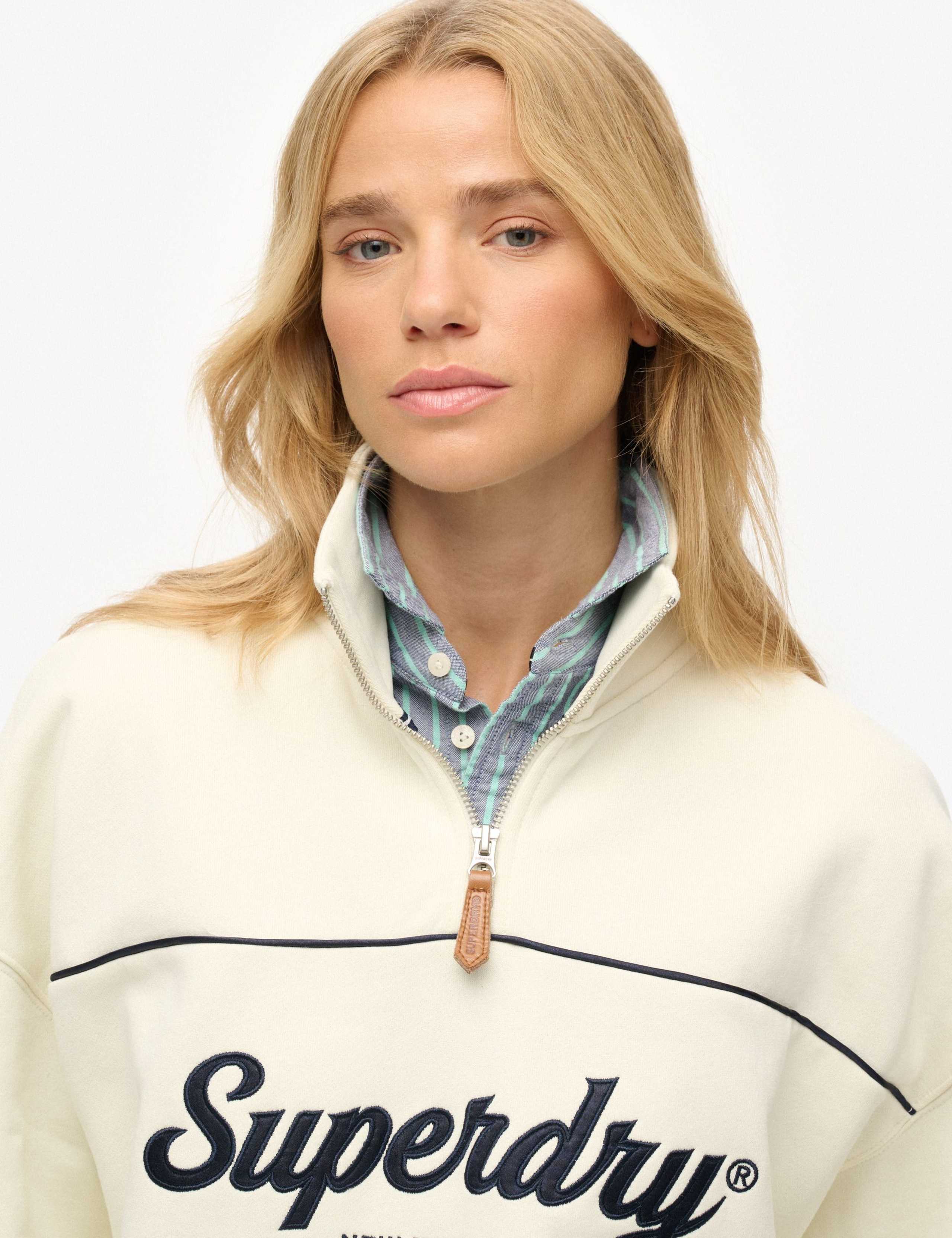 Cotton Rich Funnel Neck Sweatshirt 3 of 8