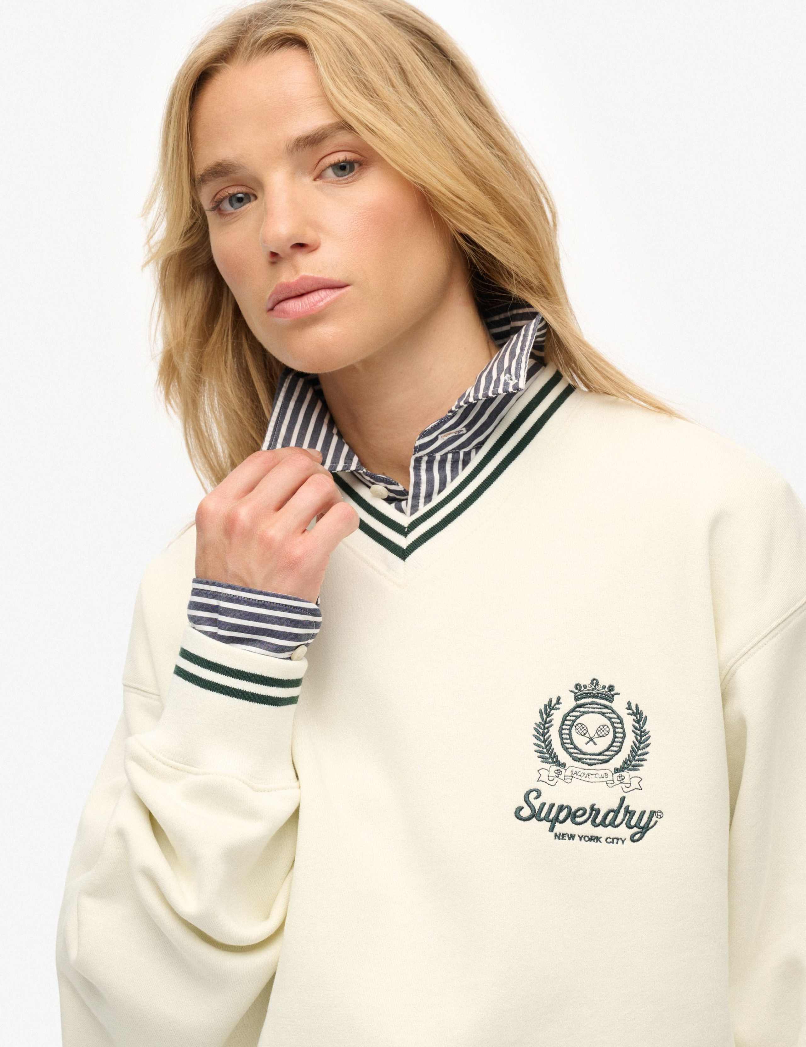 Cotton Rich V-Neck Oversized Sweatshirt 3 of 7