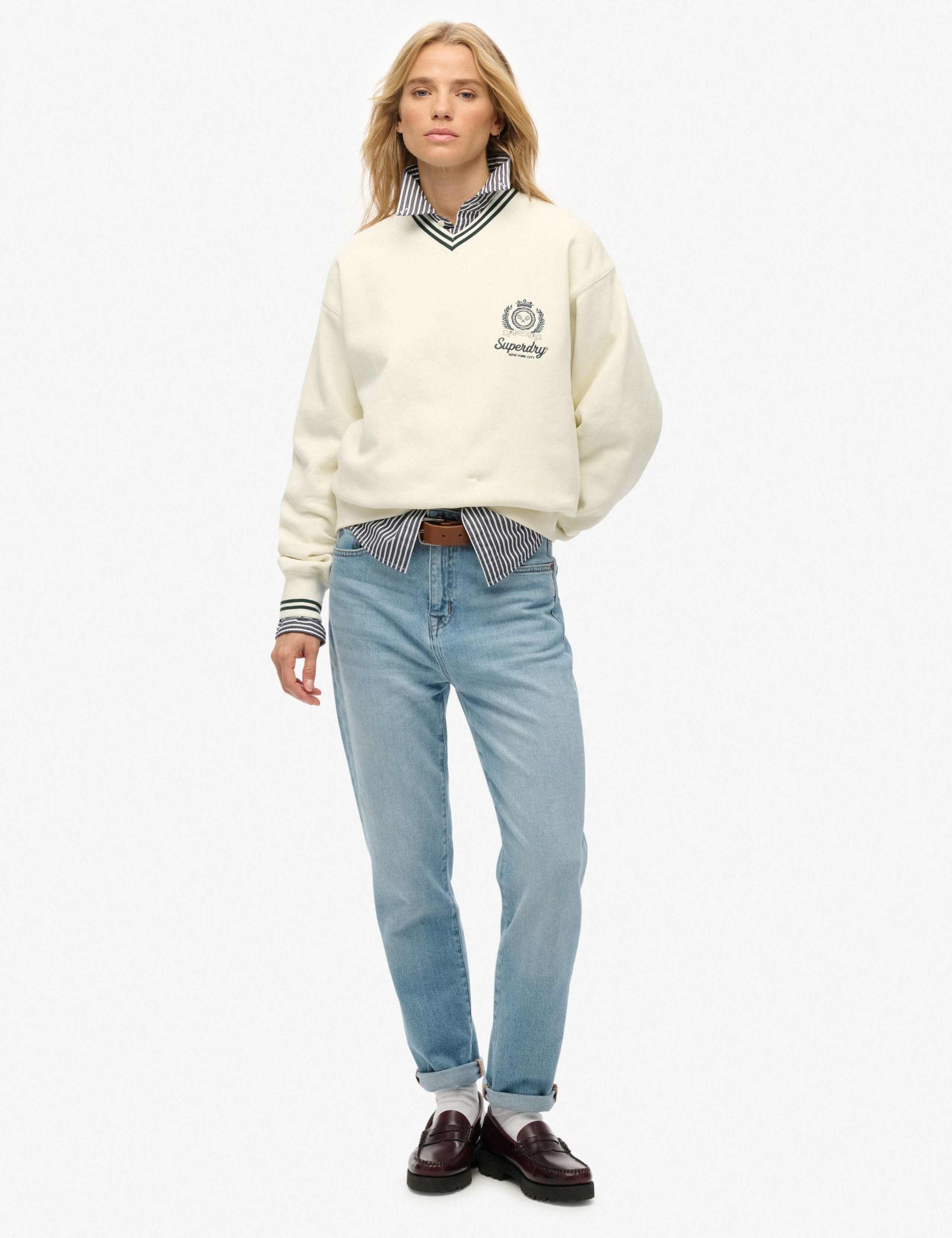 Cotton Rich V-Neck Oversized Sweatshirt 7 of 7