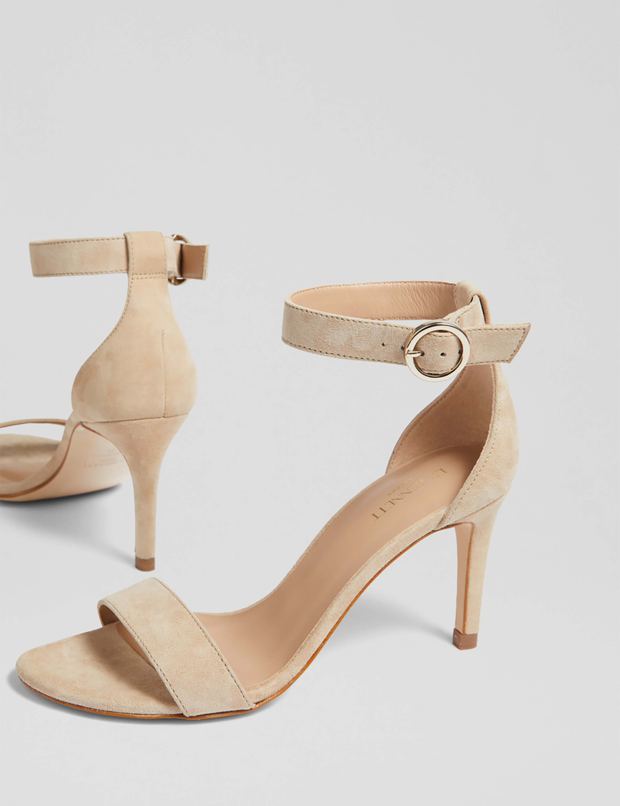 Suede Buckle Ankle Strap Stiletto Heel Sandals 3 of 4
