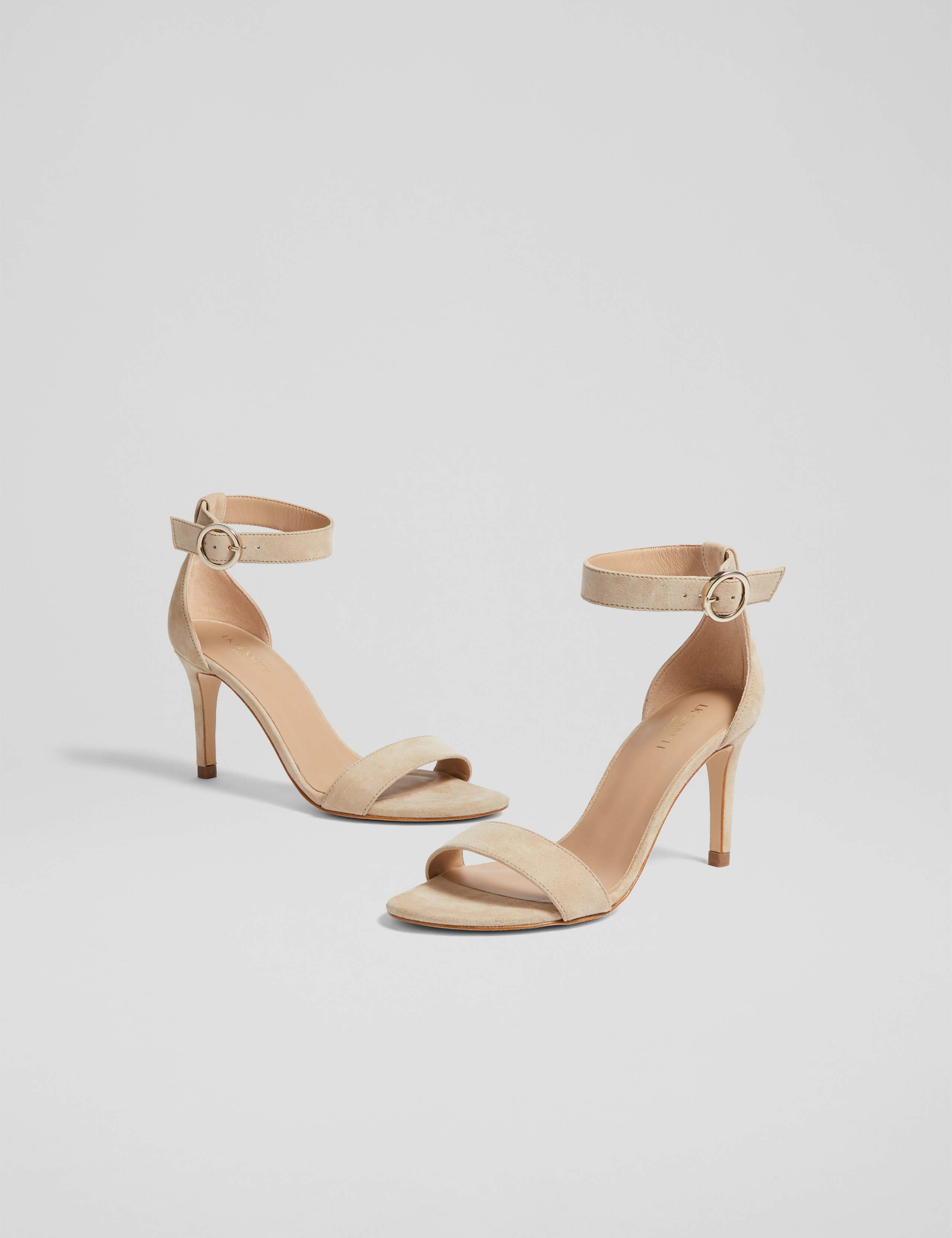 Suede Buckle Ankle Strap Stiletto Heel Sandals 4 of 4