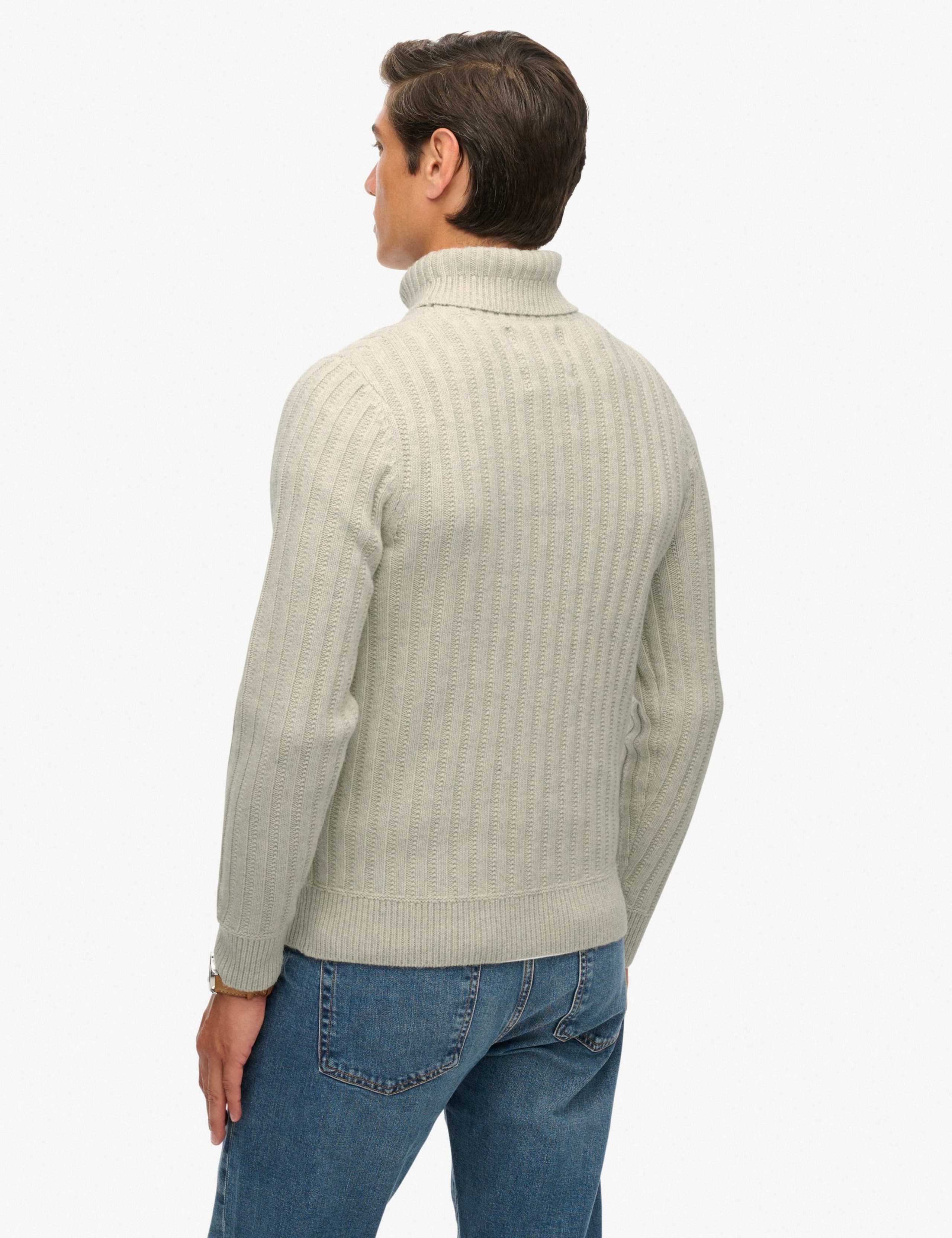 Wool Blend Ribbed Roll Neck Jumper 3 of 6