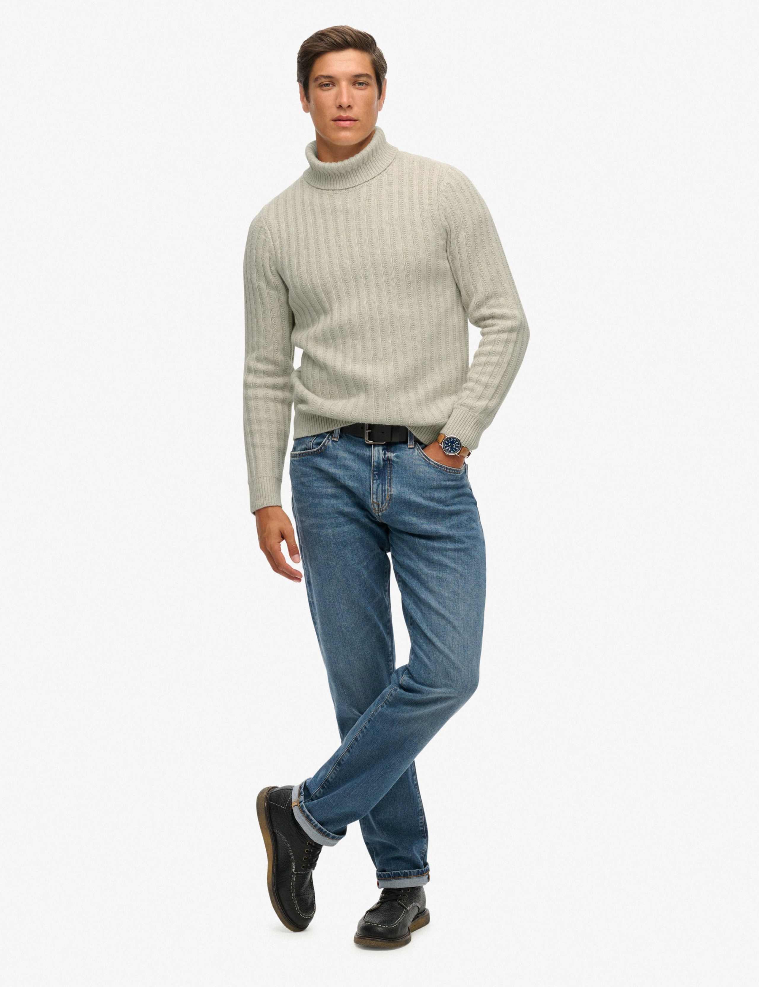 Wool Blend Ribbed Roll Neck Jumper 6 of 6