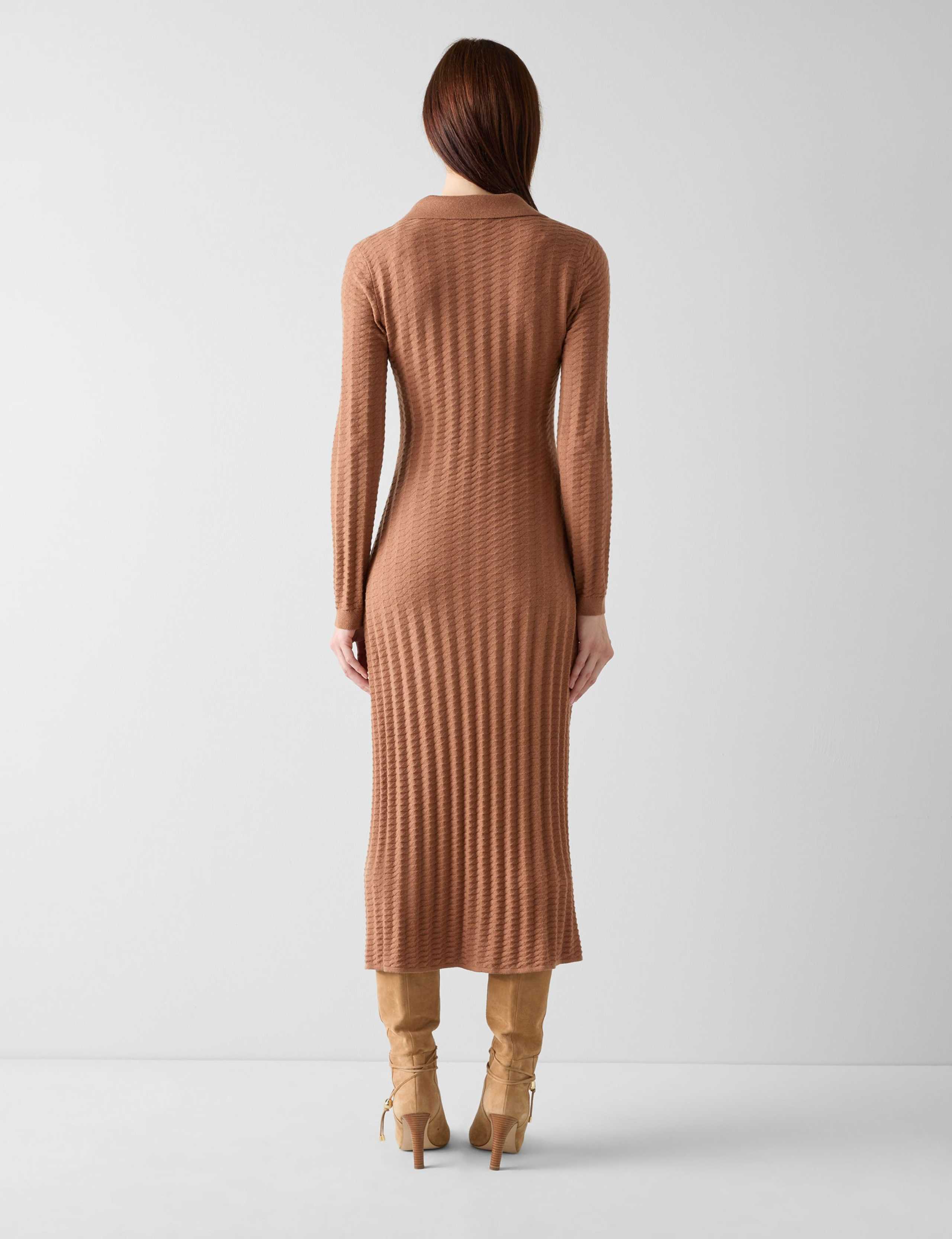 Cotton Rich Textured Midi Jumper Dress 3 of 3