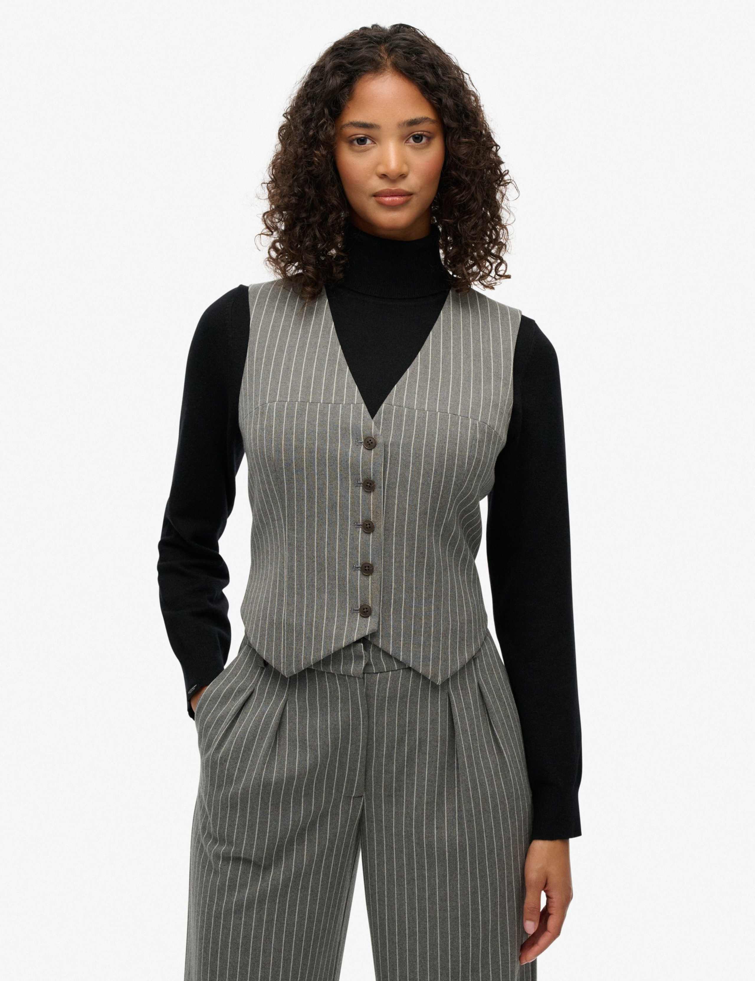 Slim Pinstripe Waistcoat 1 of 9