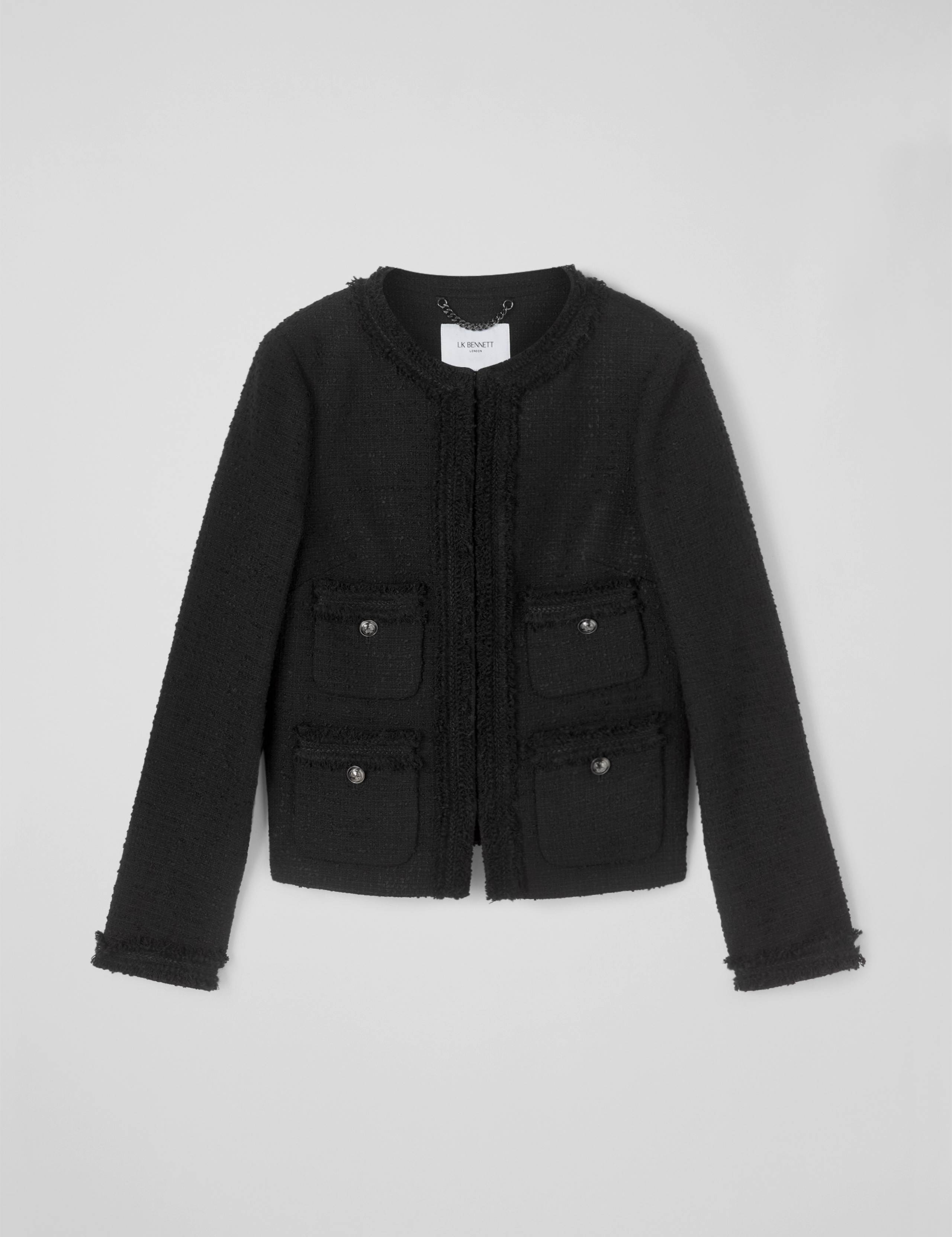 Tweed Textured Collarless Jacket 2 of 4