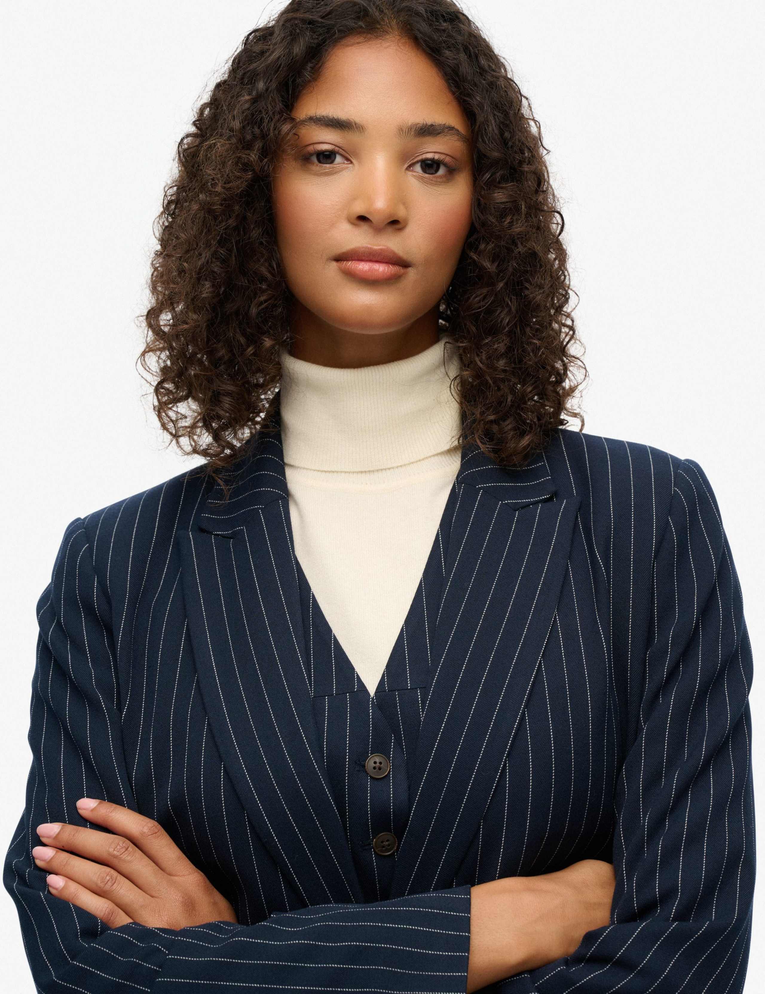 Pinstripe Slim Single Breasted Blazer 5 of 9
