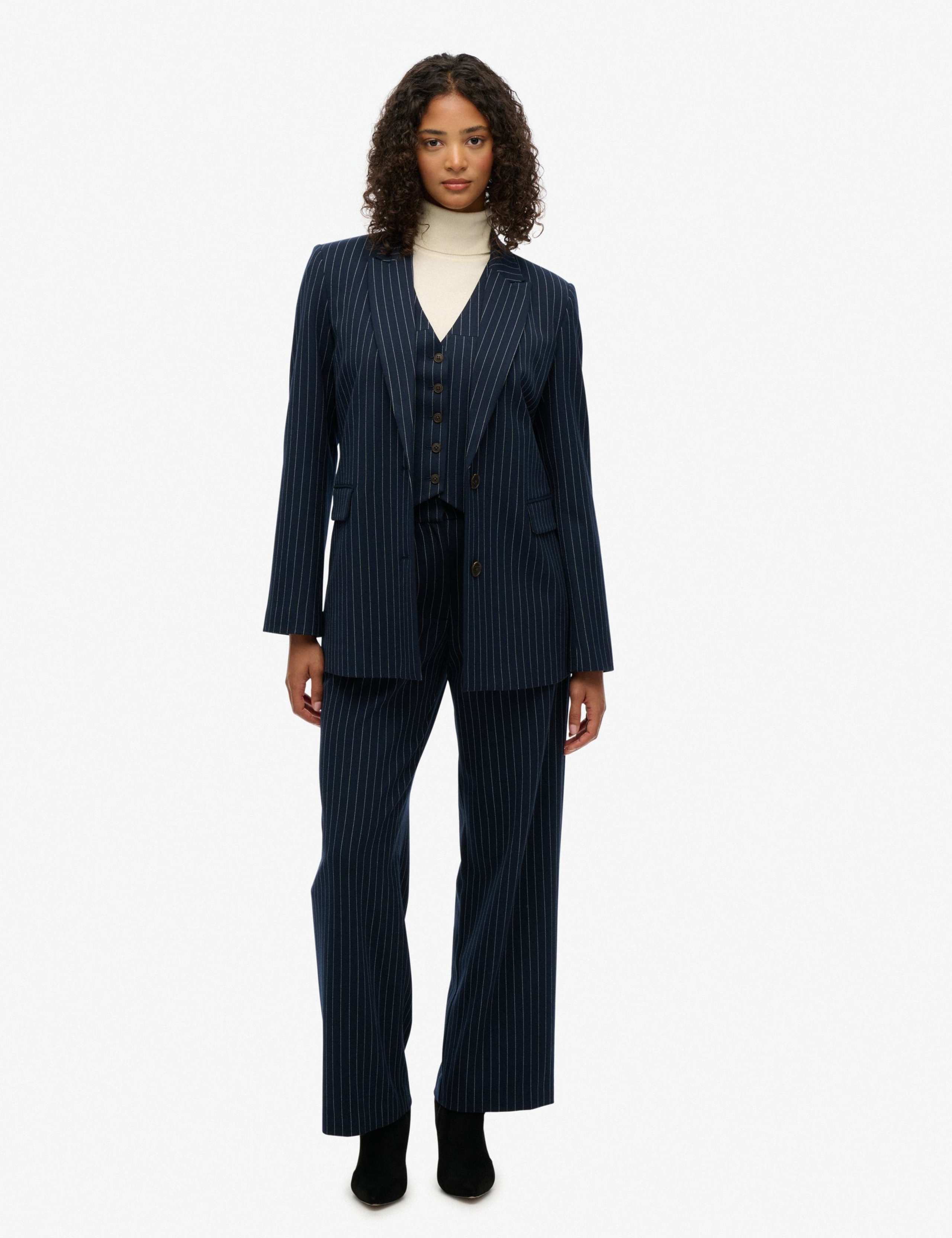 Pinstripe Slim Single Breasted Blazer 9 of 9