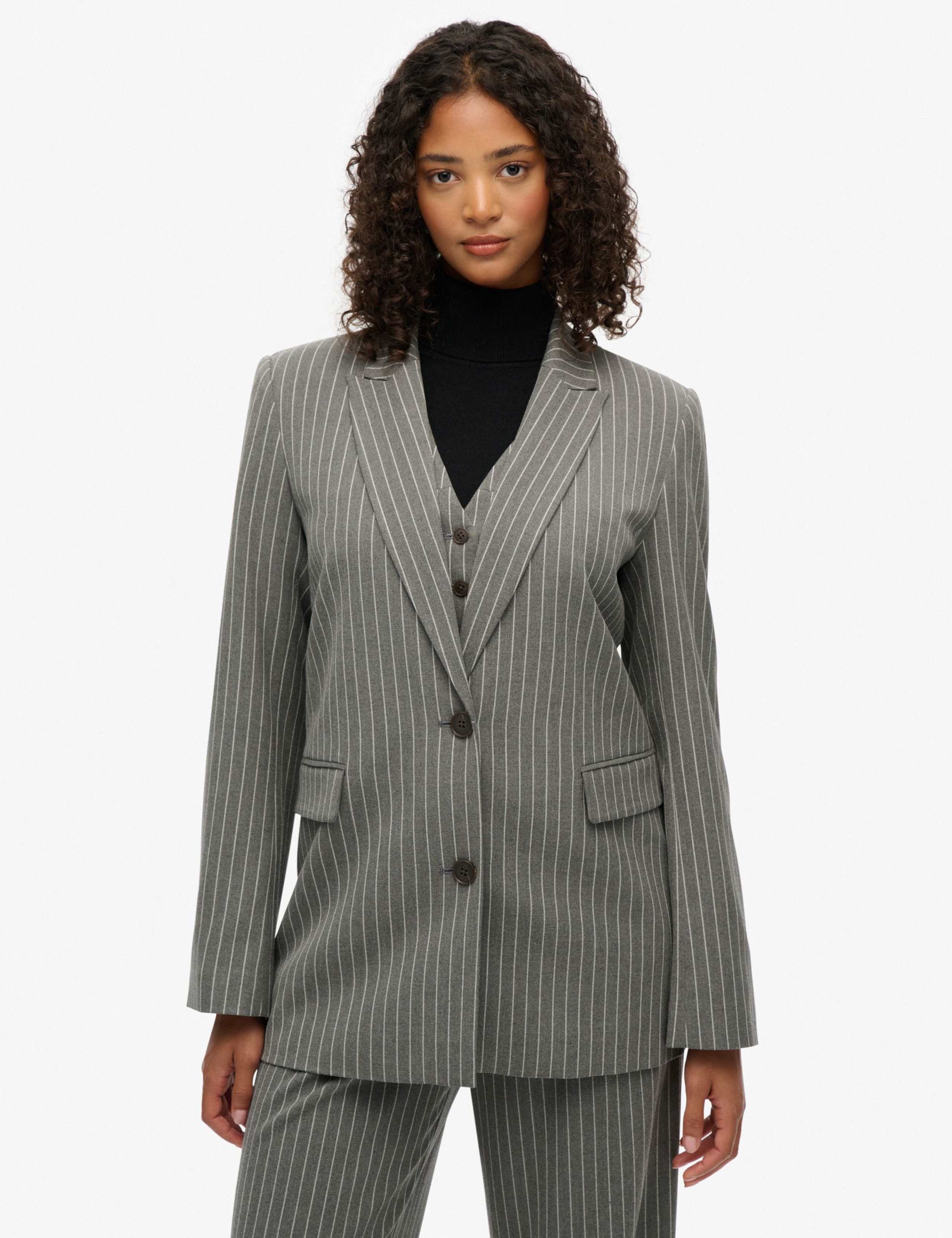 Pinstripe Slim Single Breasted Blazer 4 of 4