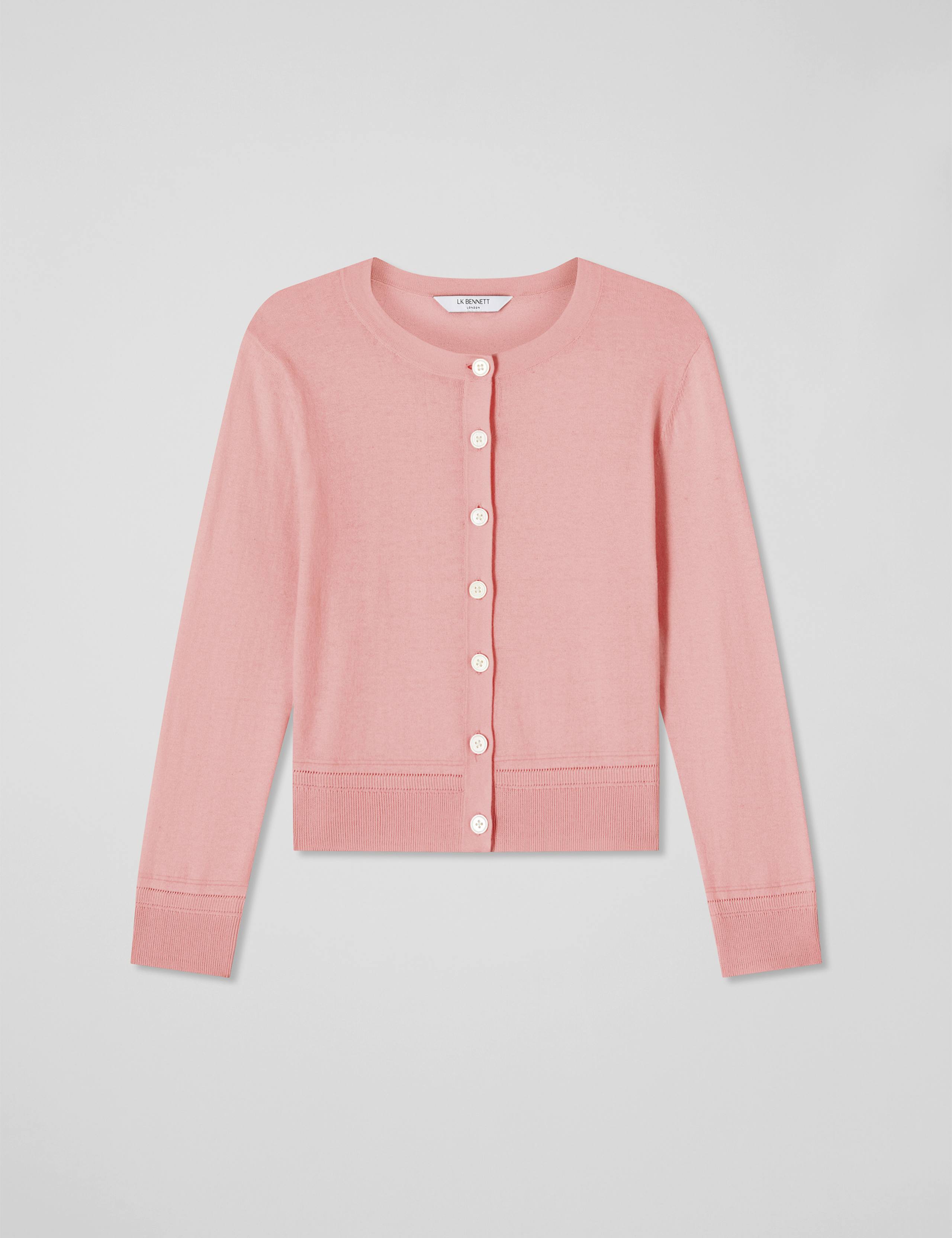 Cotton Rich Crew Neck Button Front Cardigan 4 of 4