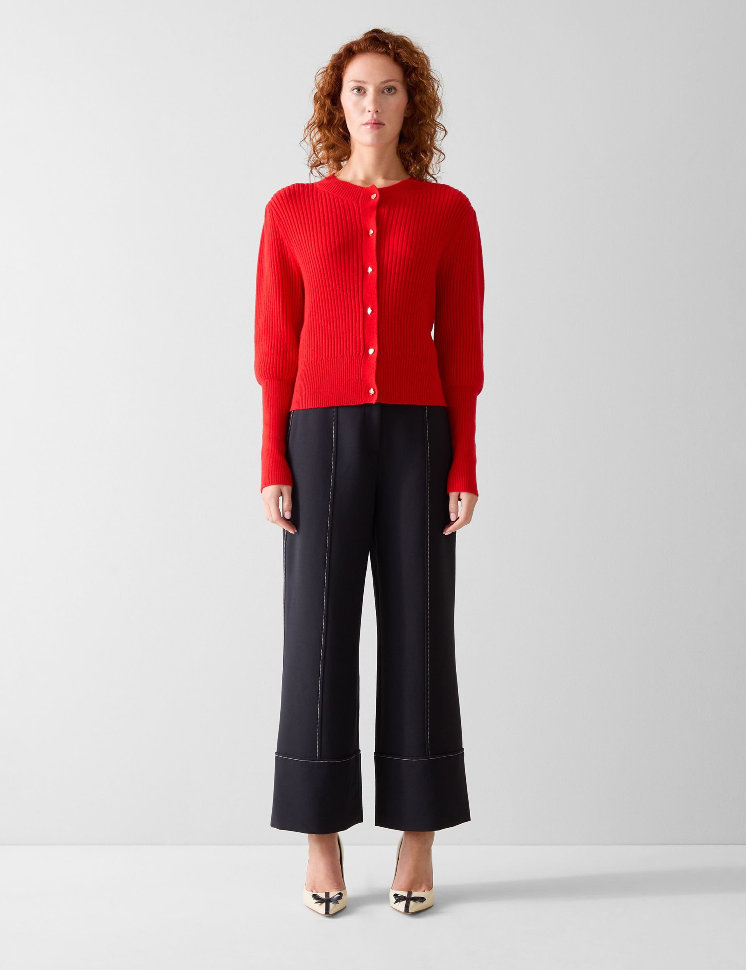 Textured Crew Neck Jumper with Merino Wool 1 of 4