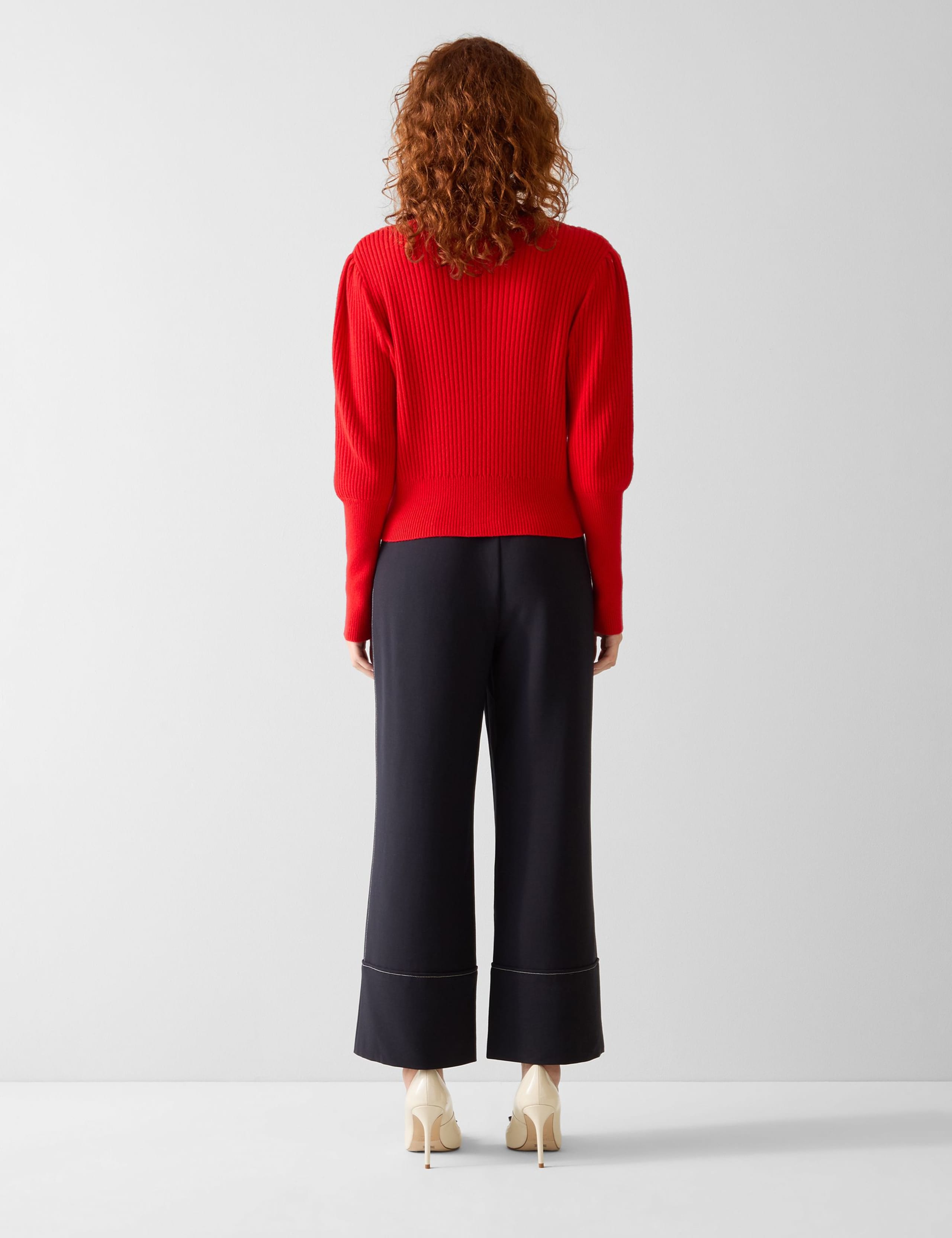 Textured Crew Neck Jumper with Merino Wool 3 of 4