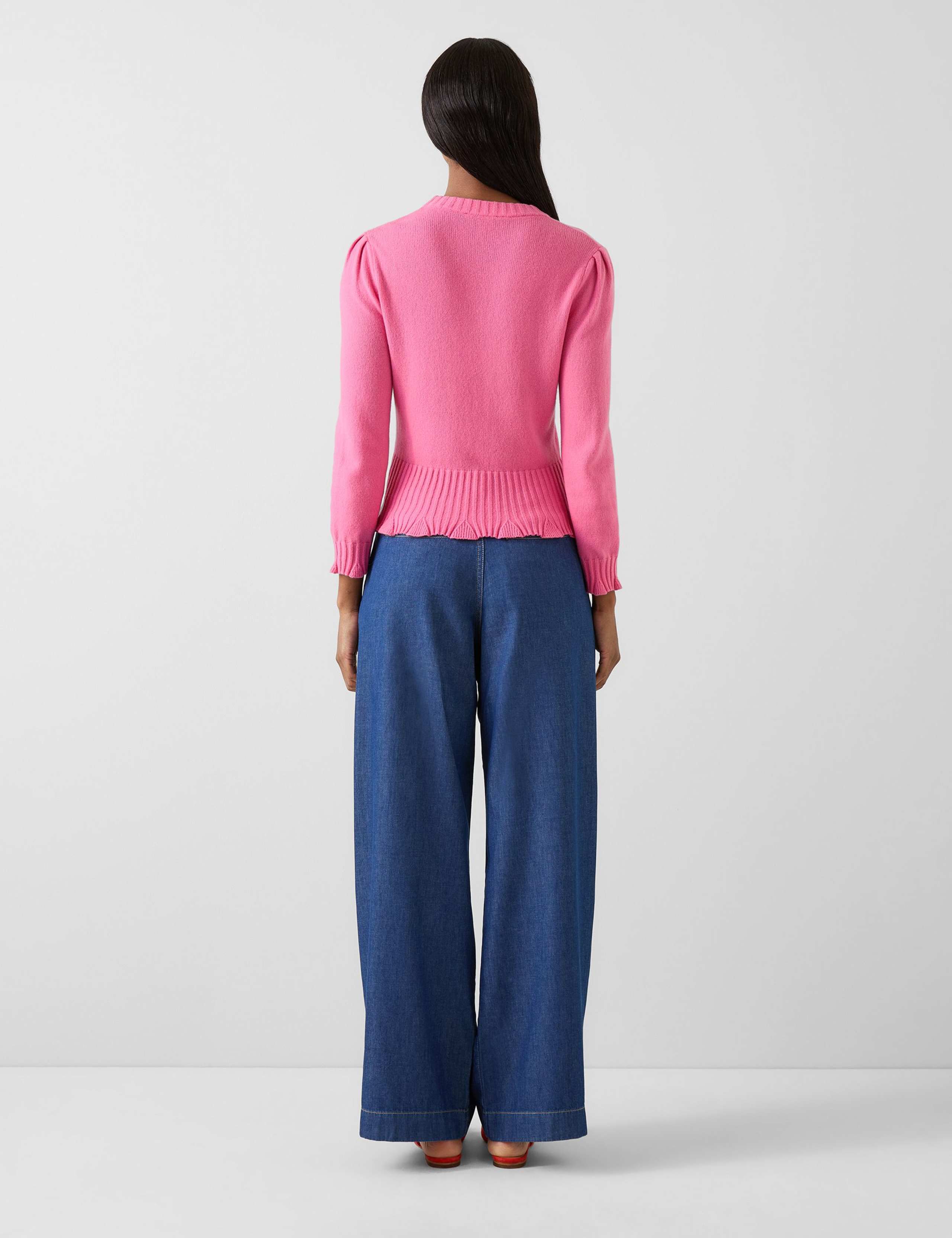Merino Wool Blend Crew Neck Cropped Jumper 4 of 4