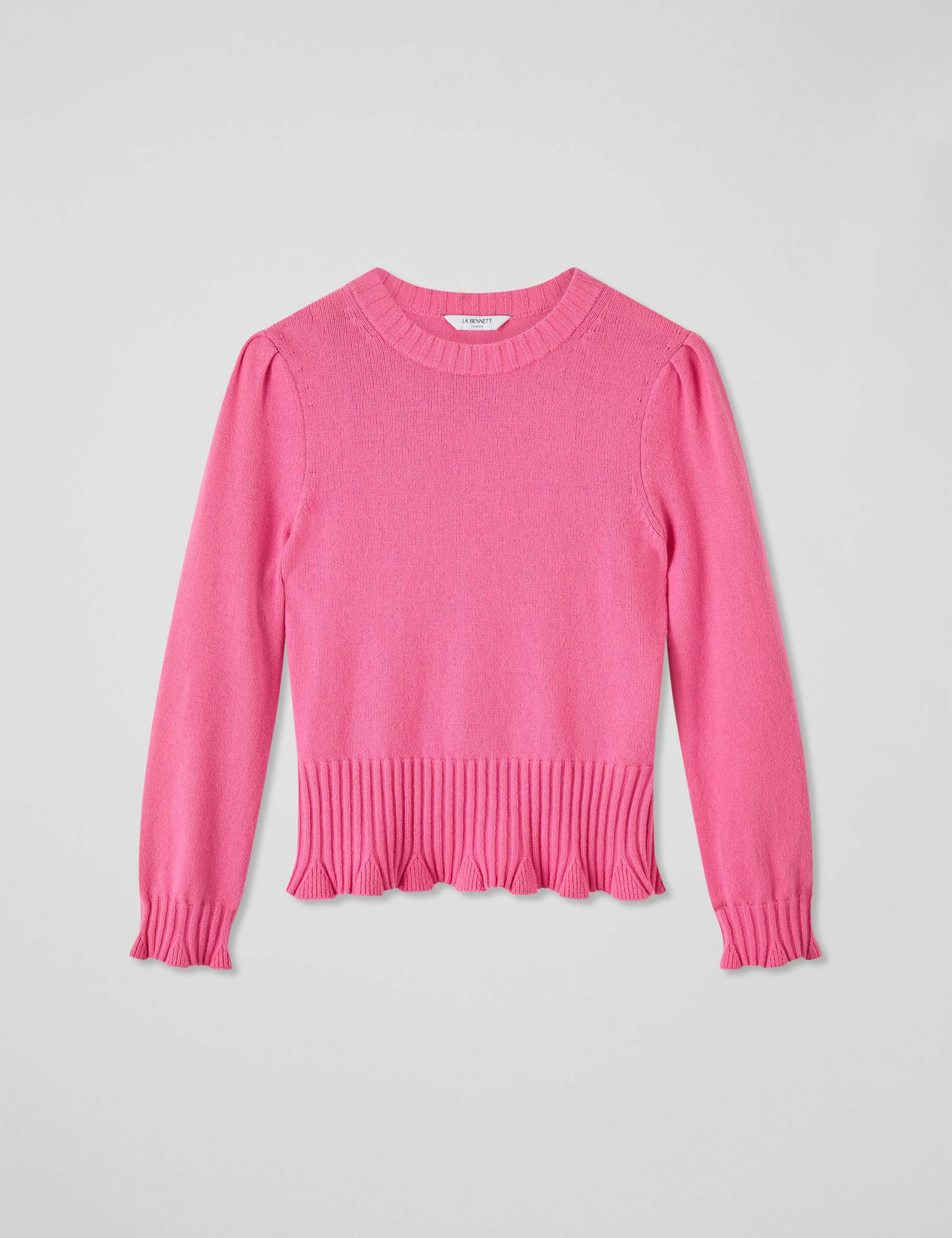 Merino Wool Blend Crew Neck Cropped Jumper 2 of 4