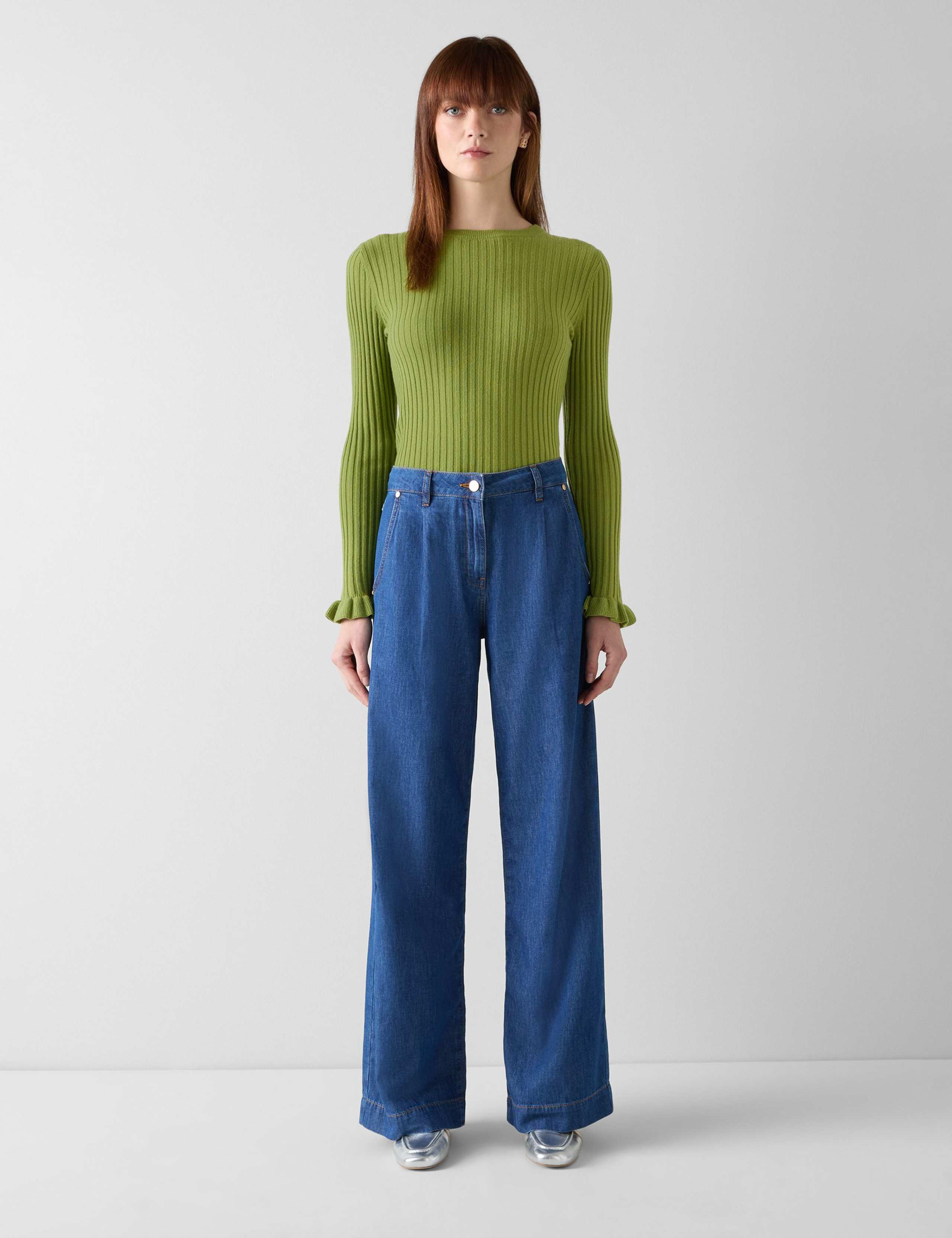 Wool Blend Textured Fitted Jumper 1 of 3