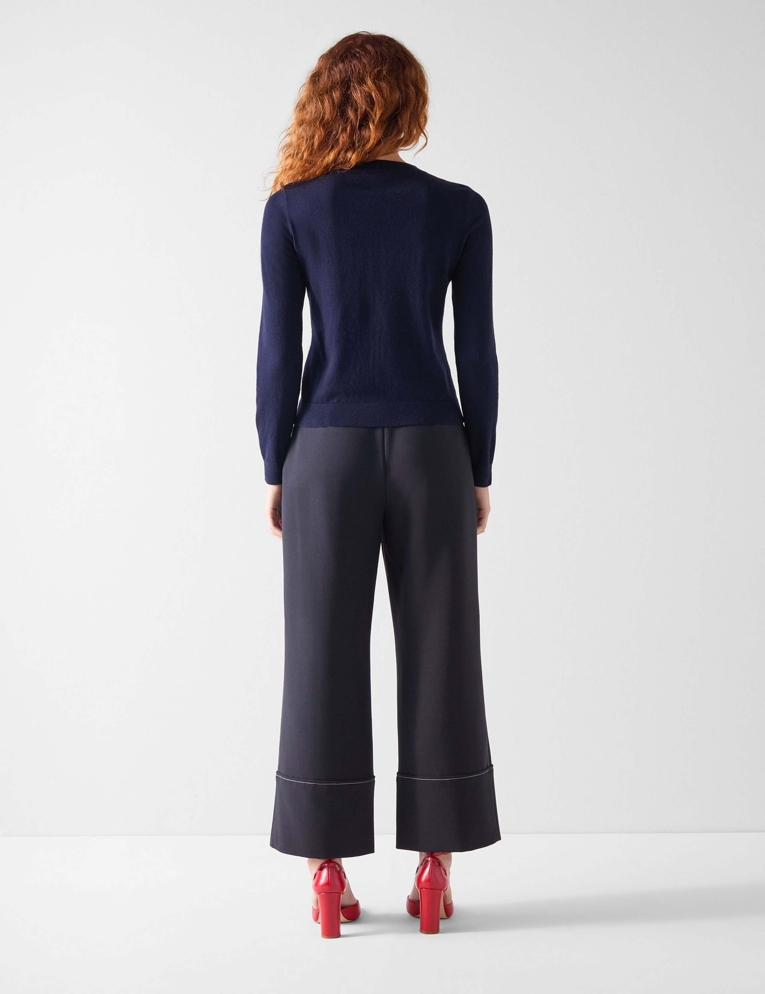 Cotton and Merino Wool Twist Front Jumper 4 of 4