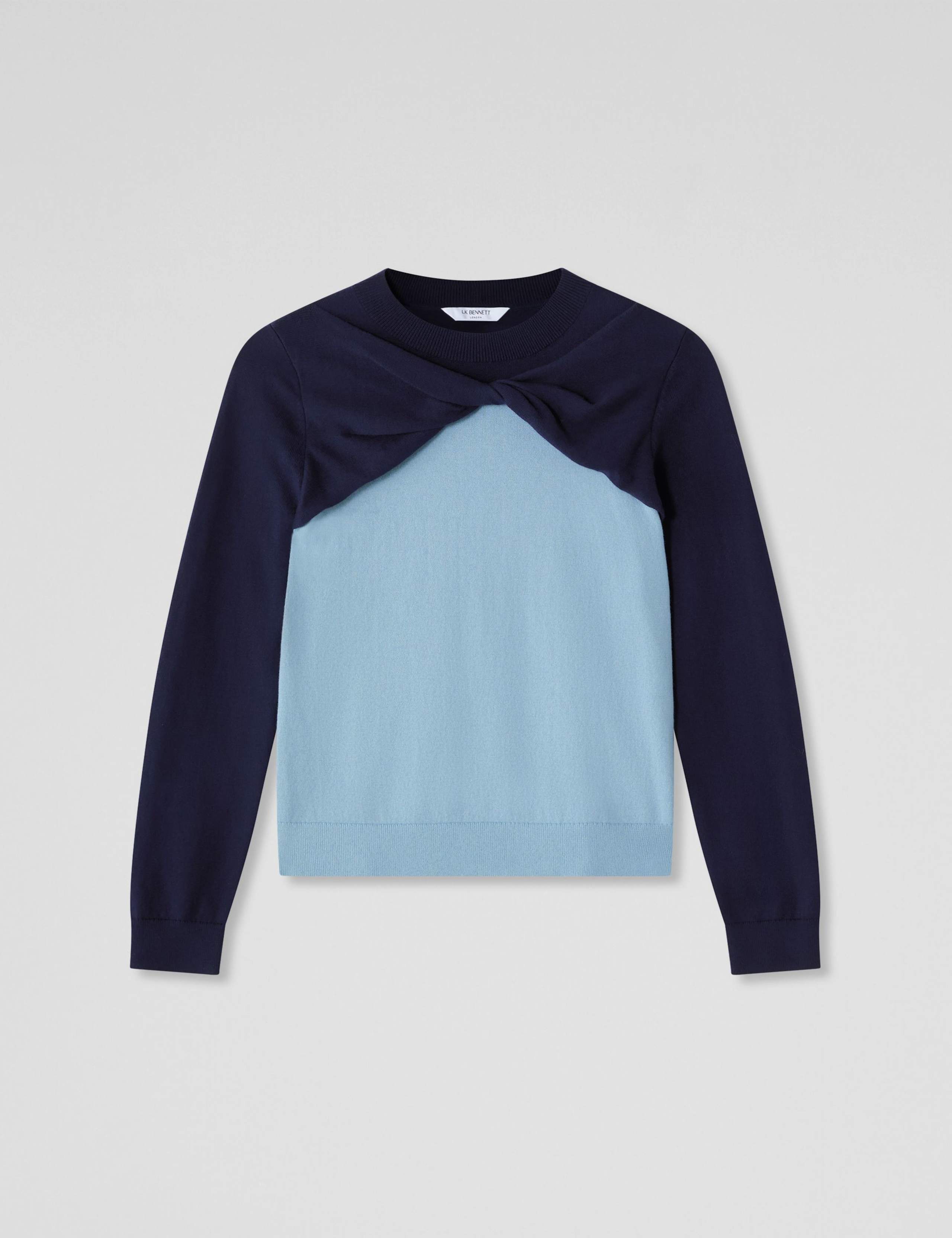 Cotton and Merino Wool Twist Front Jumper 2 of 4