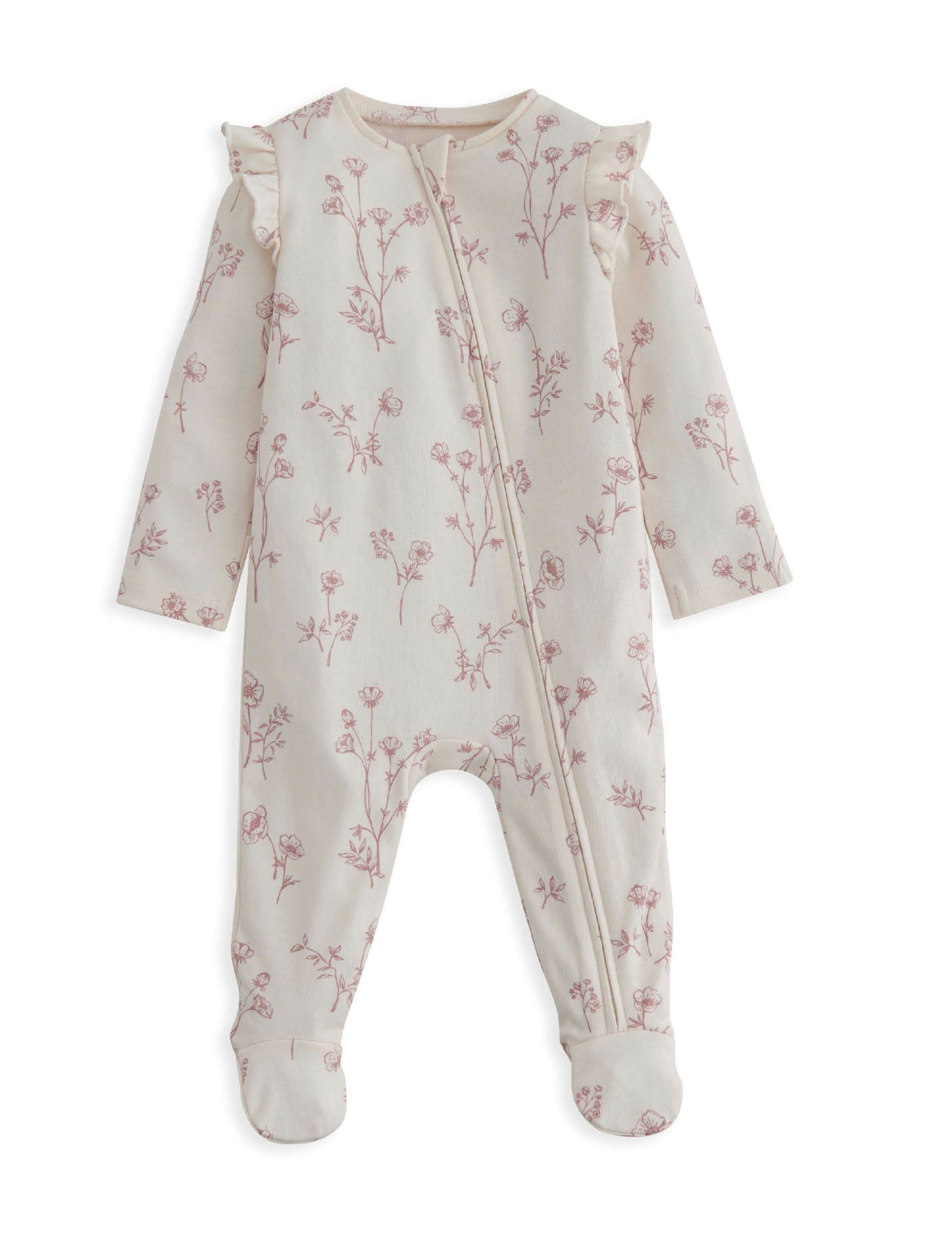 Pure Cotton Floral All in One (0-12 Mths) 2 of 2